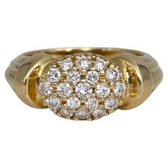 Vintage 18 Karat Yellow Gold 0.62 Carat Brilliant Cut Diamond Band Ring