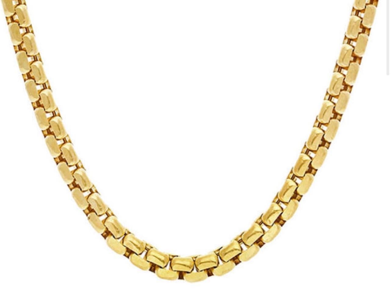 Vintage 18 Karat Yellow Gold 15 Gm Box Chain Necklace 3