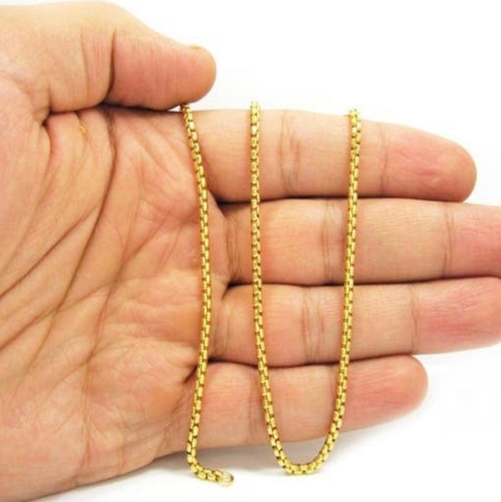 Vintage 18 Karat Yellow Gold 15 Gm Box Chain Necklace 4