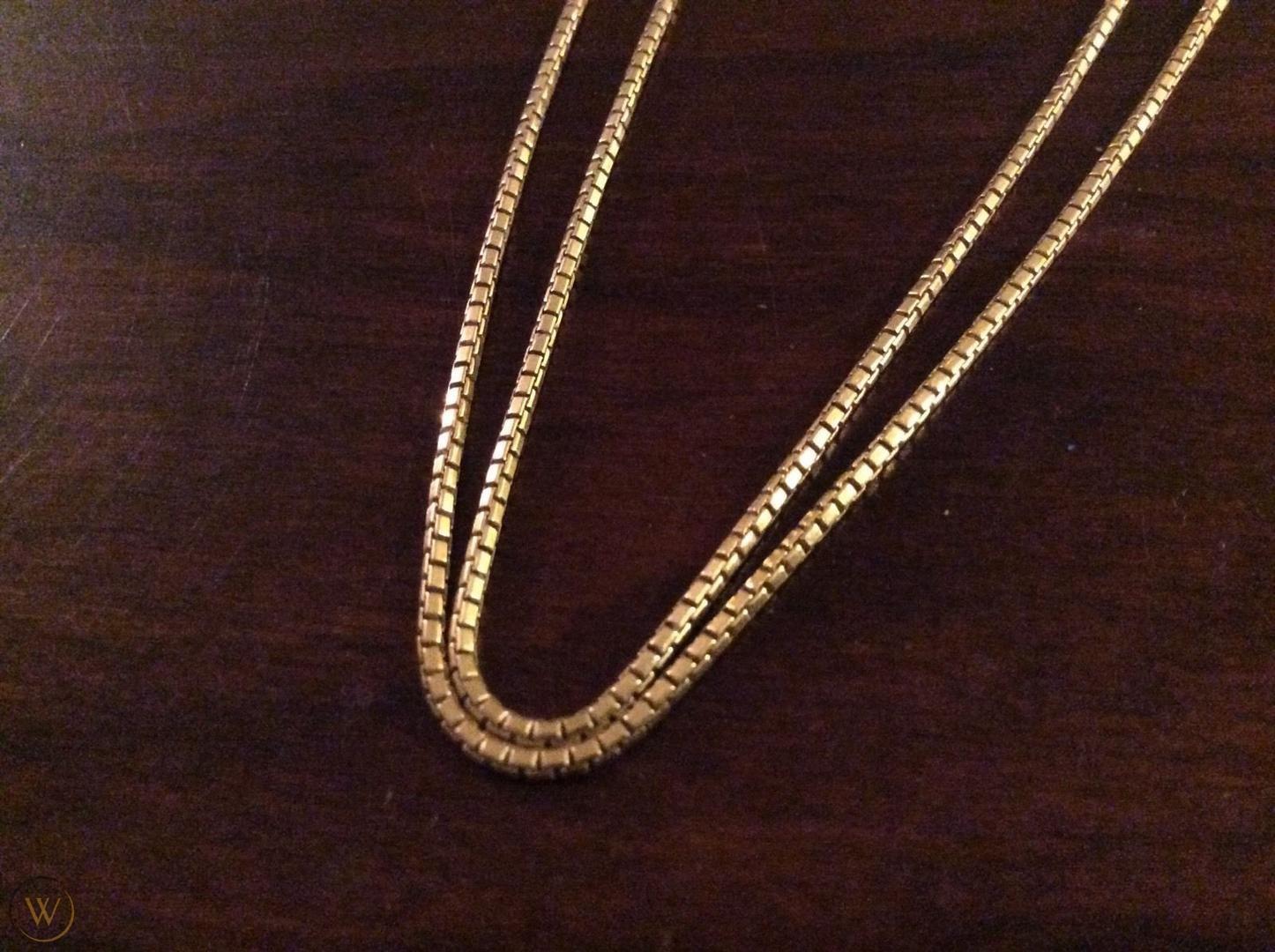 Vintage 18 Karat Yellow Gold 15 Gm Box Chain Necklace 6