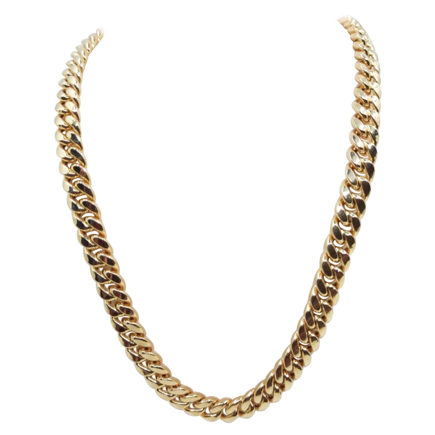 Chaîne à maillons cubains unisexe en or jaune 18 carats 150 g