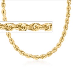 Vintage By, oro giallo 18 carati 17,8 gm, collana a corda, 6,30 mm, lunga 17".