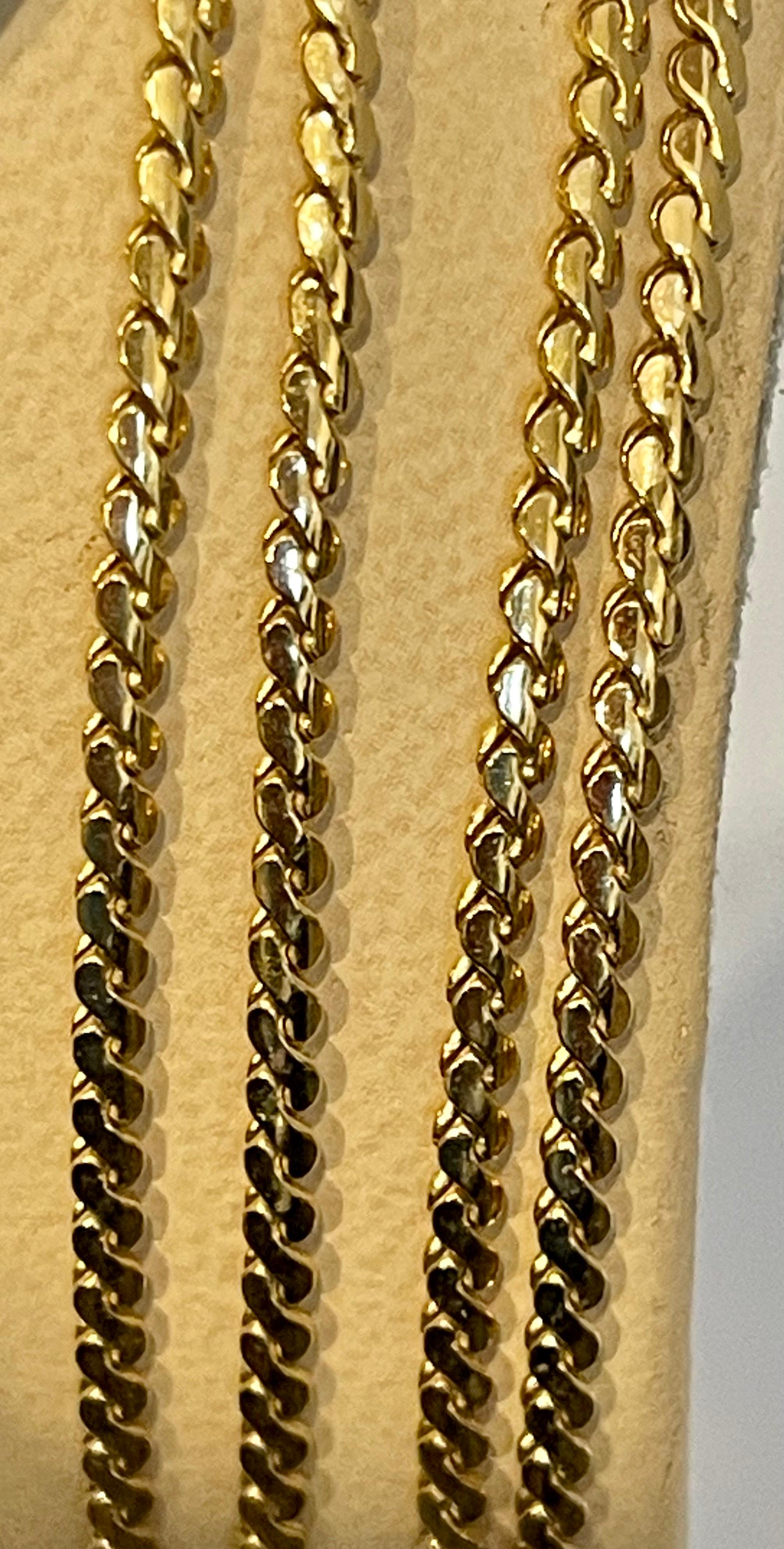 Vintage 18 Karat Yellow Gold 19 Gm 2.5 mm  Chain Necklace,  24