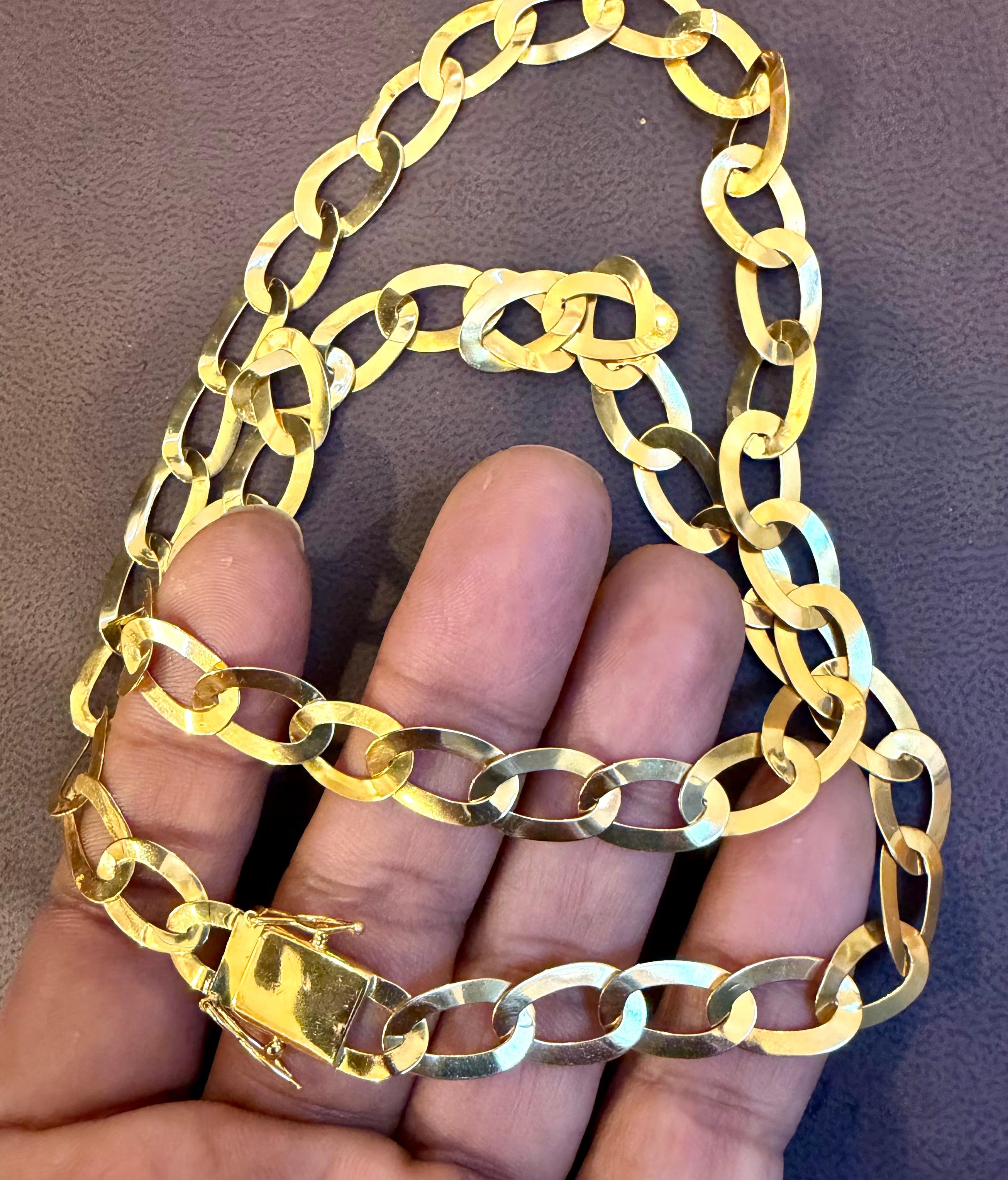 Vintage 18 Karat Yellow Gold 19.7 Gm Miami Cuban Link  Like Chain Unisex, 22