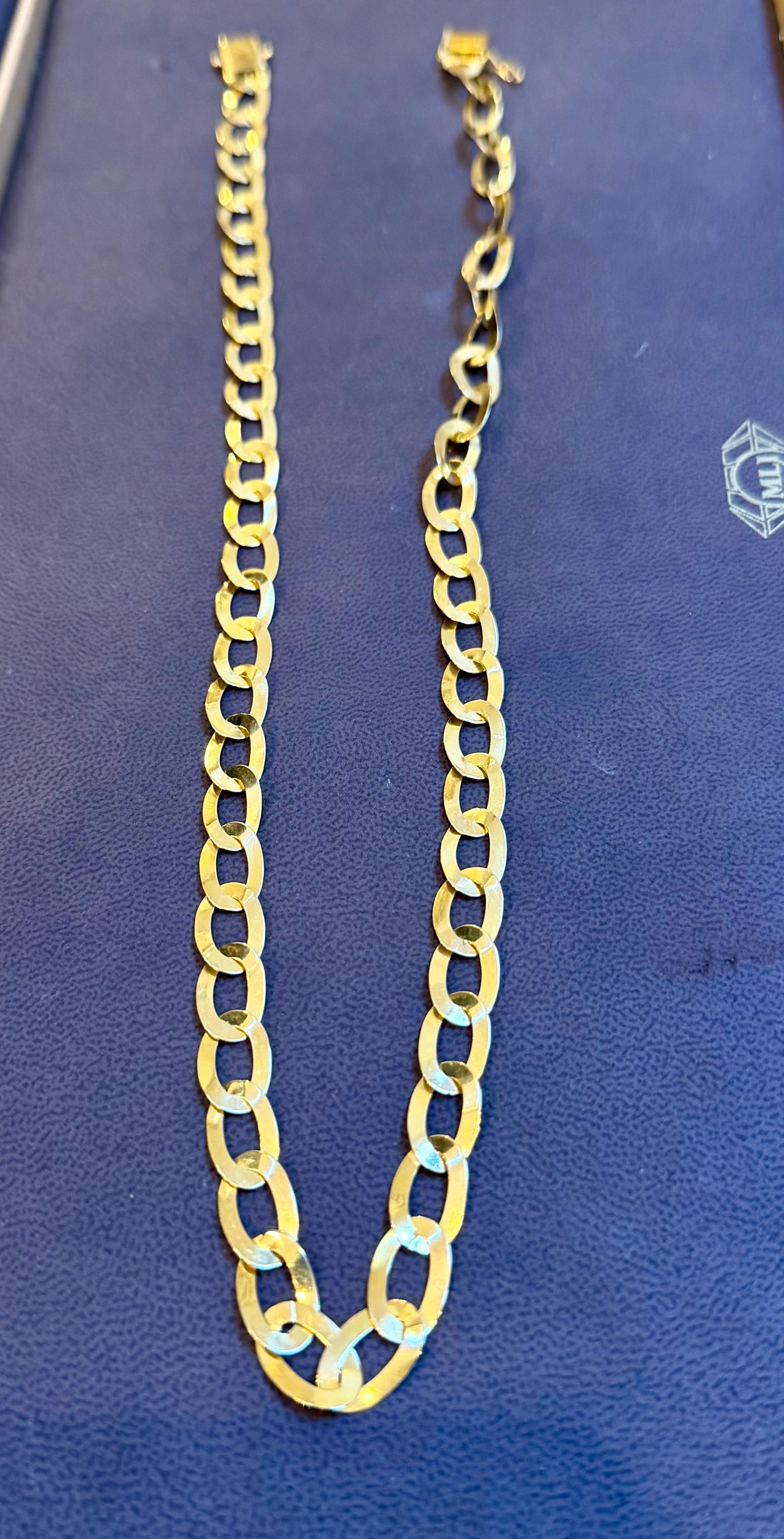 Vintage 18 Karat Yellow Gold 19.7 Gm Miami Cuban Link  Like Chain Unisex, 22