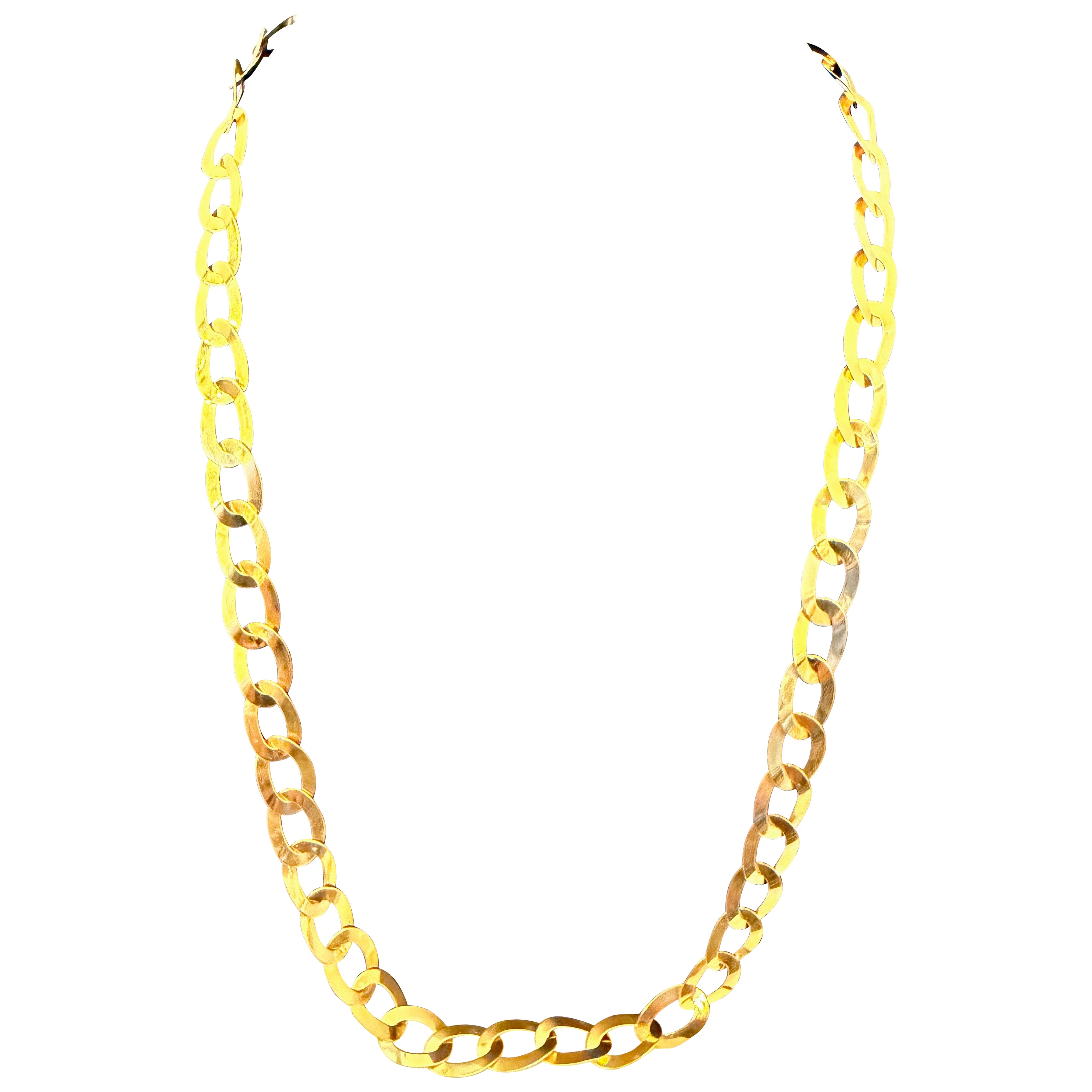 Vintage 18 Karat Yellow Gold 19.7 Gm Miami Cuban Link Chaîne unisexe, 22 pouces