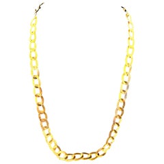 Used 18 Karat Yellow Gold 19.7 Gm Miami Cuban Link  Like Chain Unisex, 22"