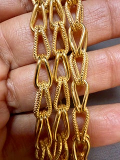 Chaîne vintage en or jaune 18 carats, 21,6 g, largeur 6,3 mm, longueur 28 pouces