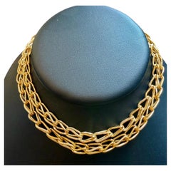 Catena vintage in oro giallo 18 carati da 21,6 g, collana larga 6,3 mm, lunga 28"