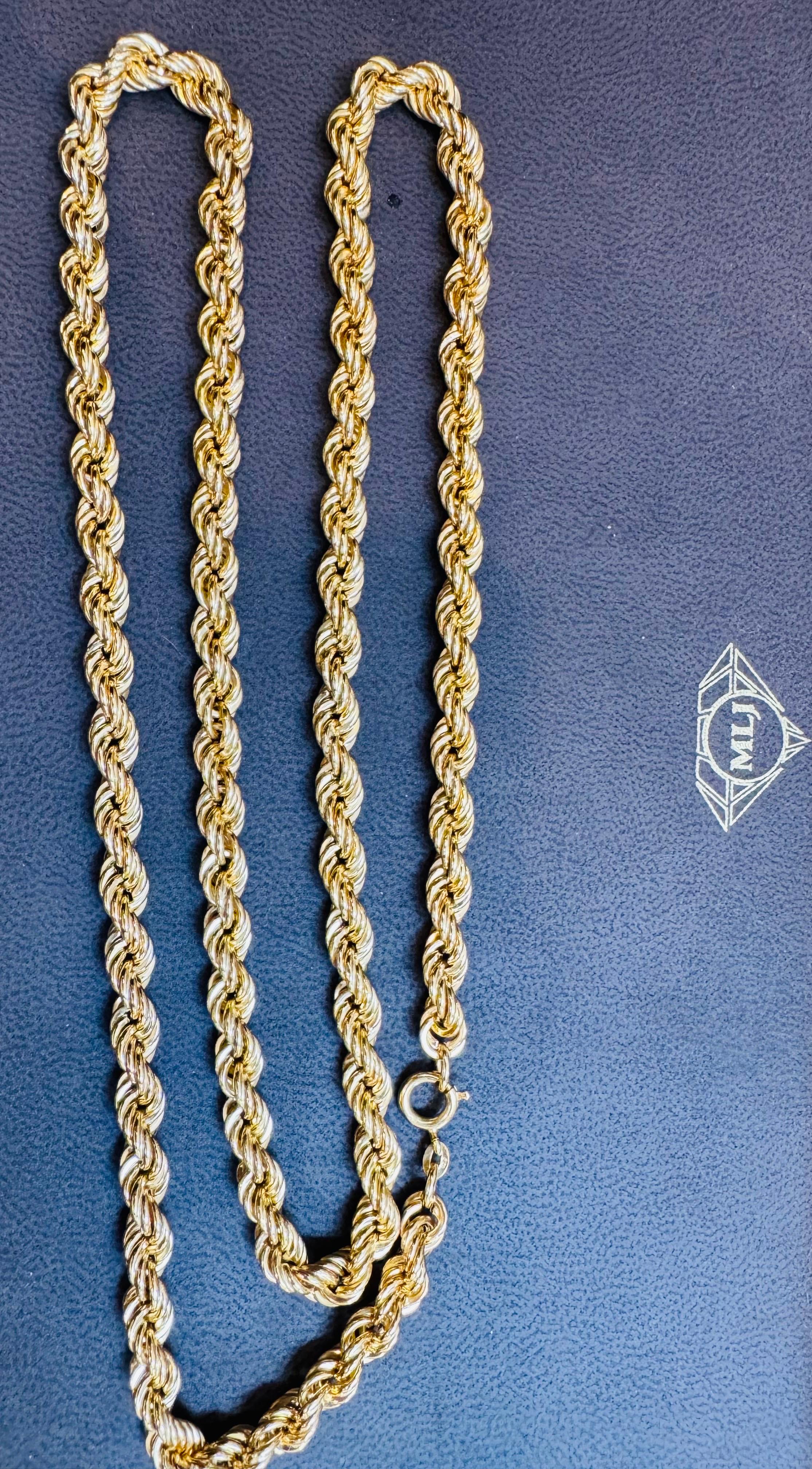 Vintage 18 Karat Gelbgold 33.2 Gm, Seilkette, 6,33 mm Halskette, 28 