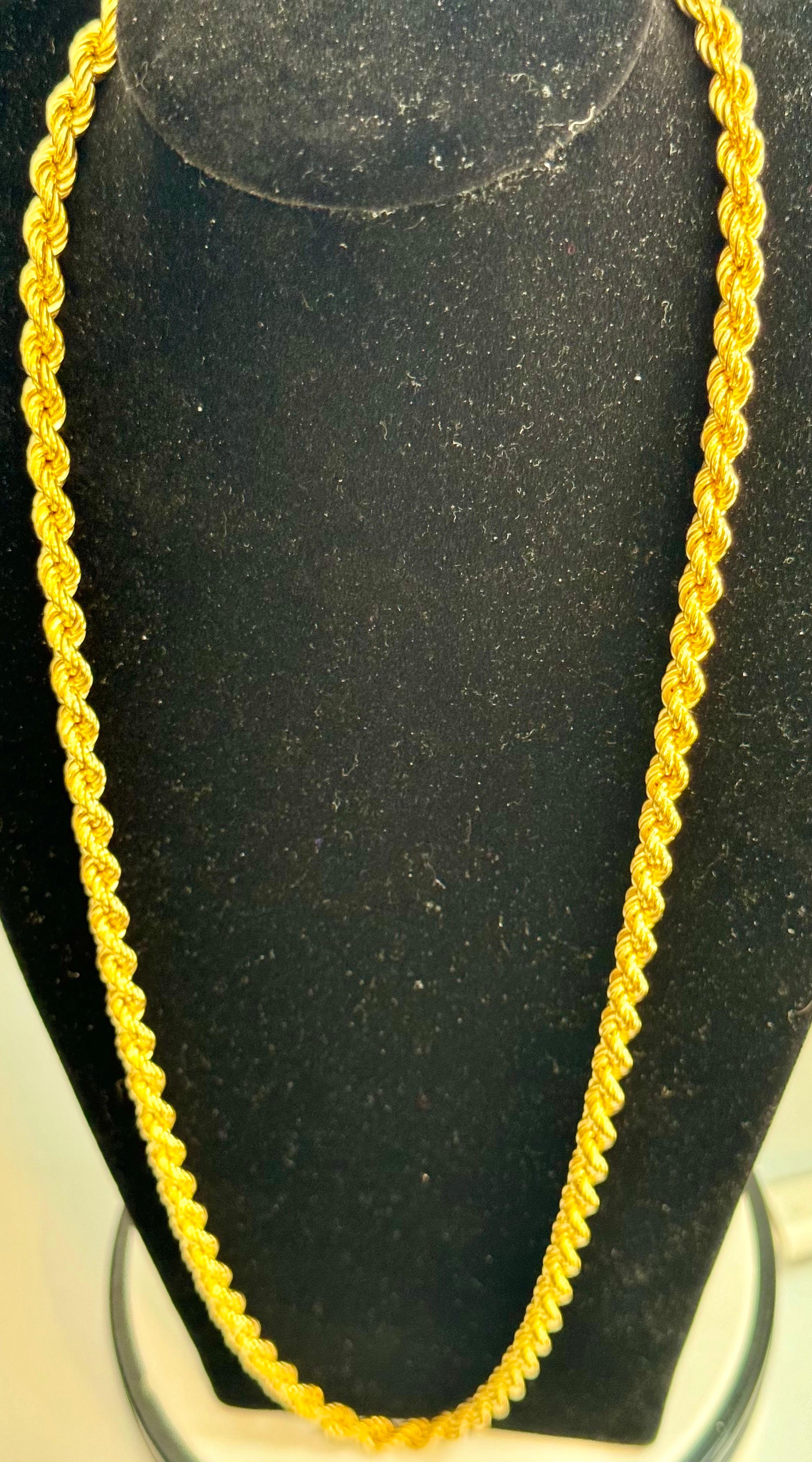 Vintage 18 Karat Gelbgold 33.2 Gm, Seilkette, 6,33 mm Halskette, 28 