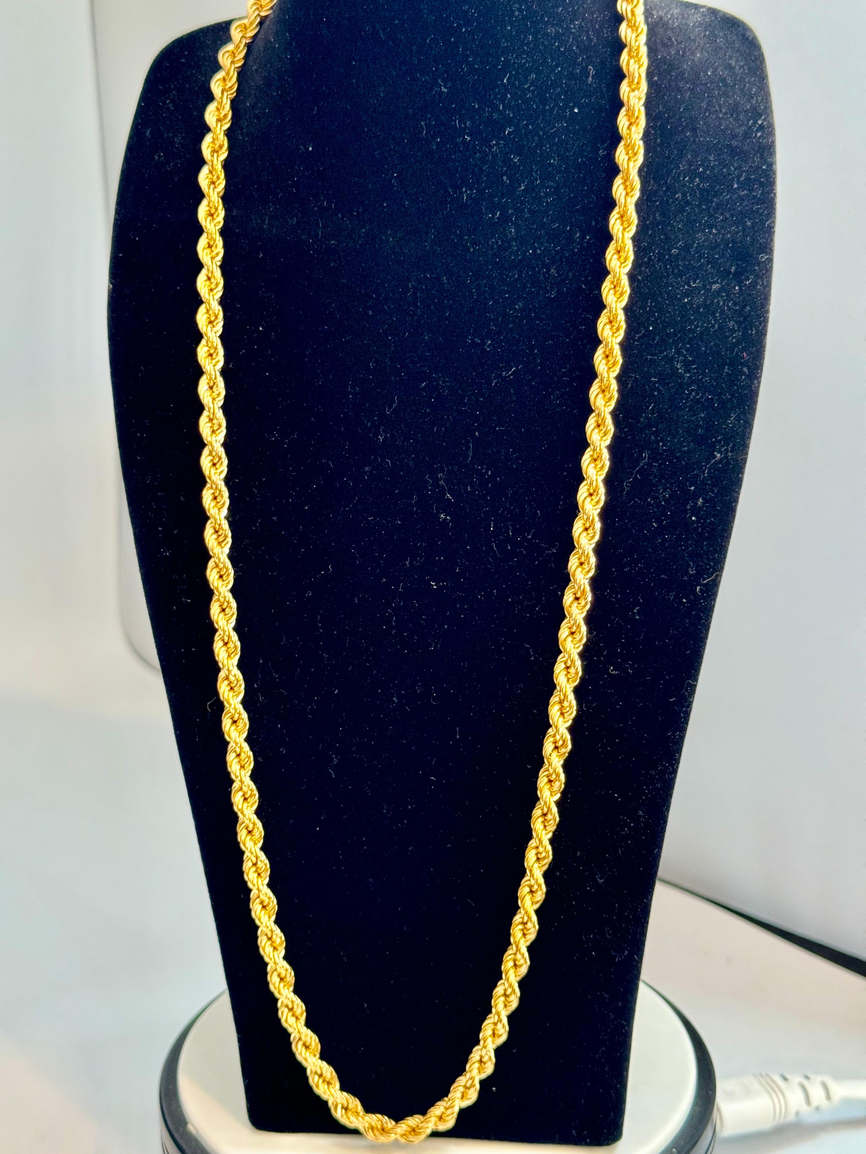Vintage 18 Karat Gelbgold 33.2 Gm, Seilkette, 6,33 mm Halskette, 28 
