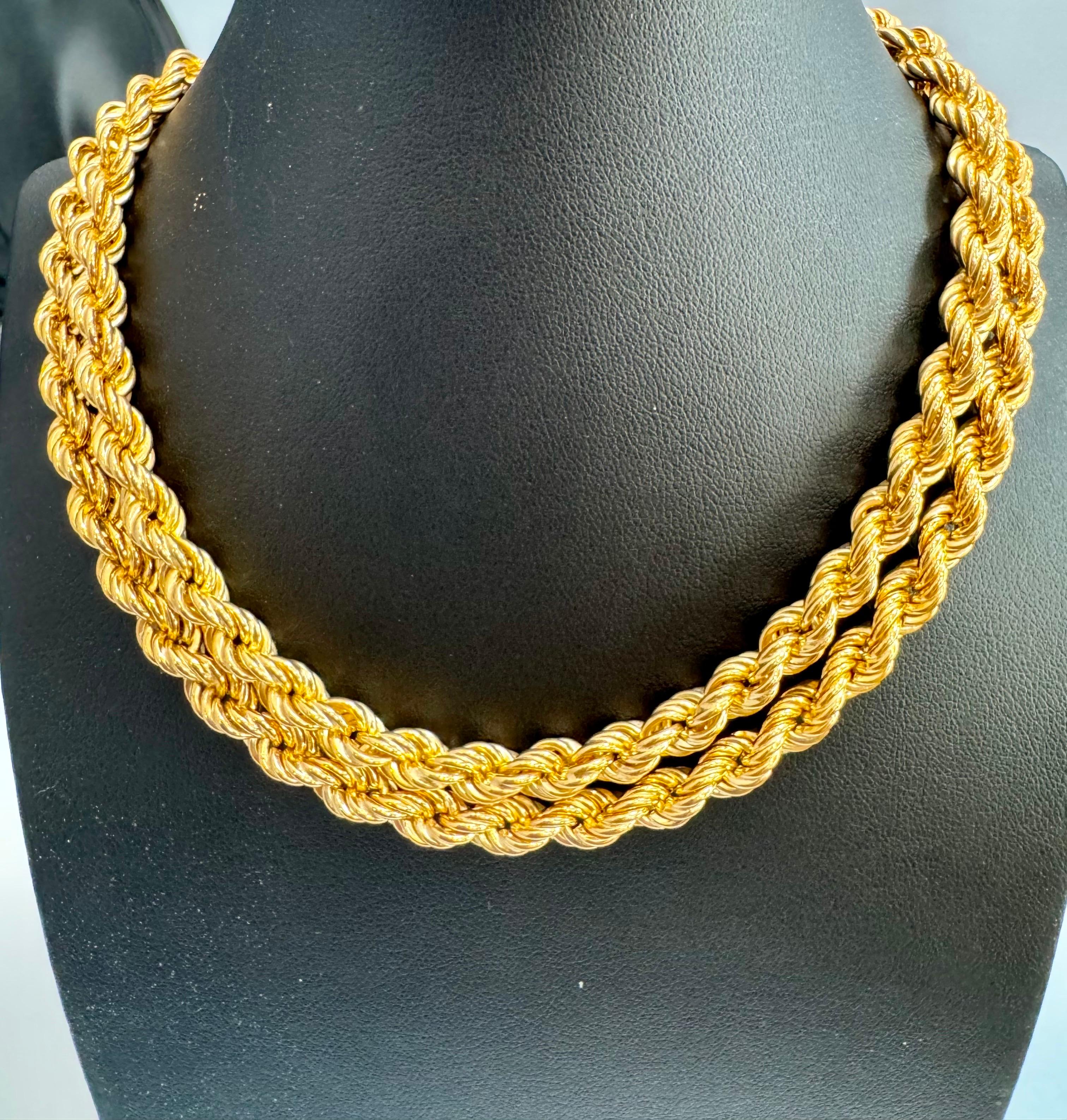 Vintage 18 Karat Gelbgold 33.2 Gm, Seilkette, 6,33 mm Halskette, 28 
