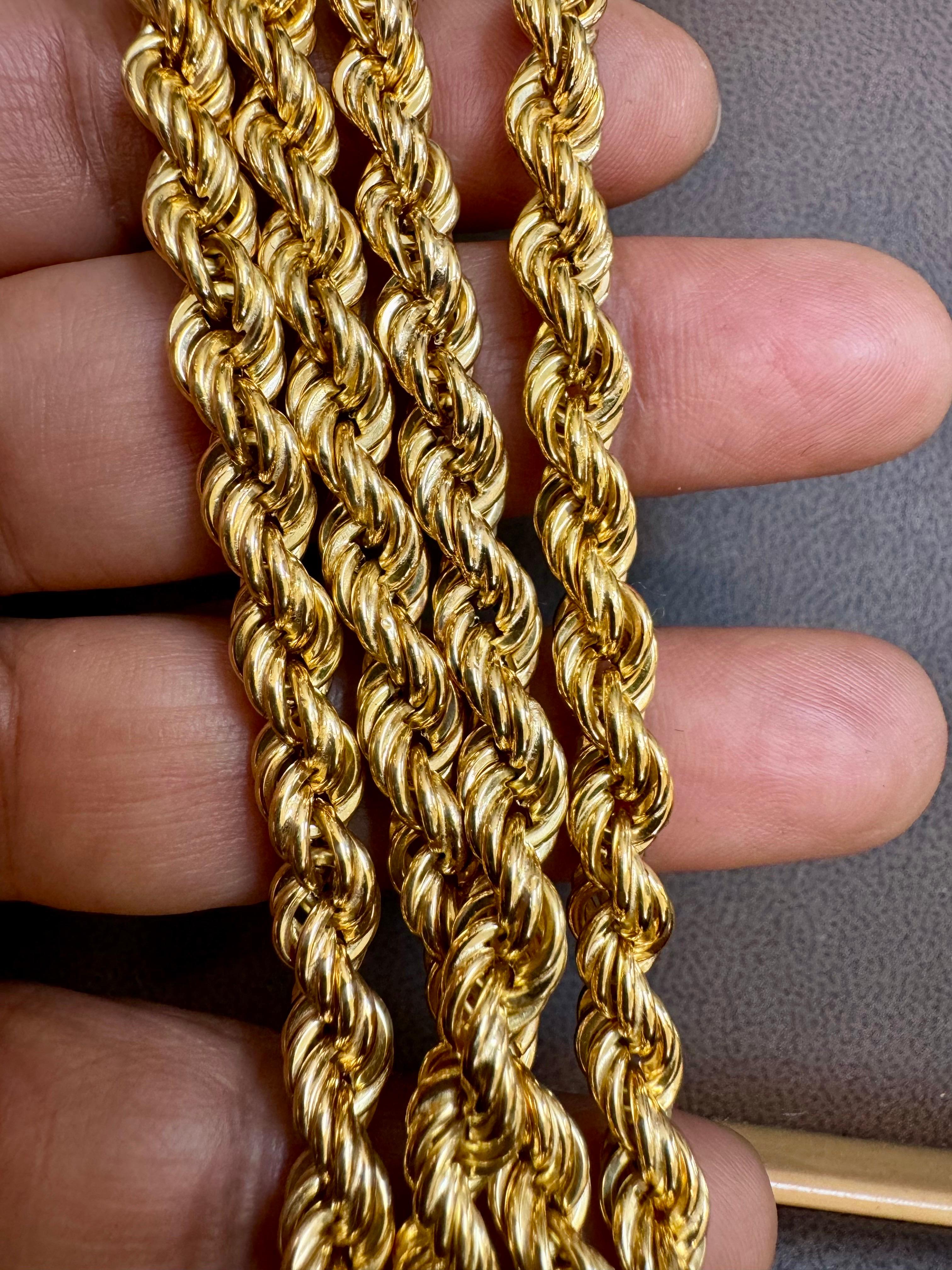 Vintage 18 Karat Gelbgold 33.2 Gm, Seilkette, 6,33 mm Halskette, 28 