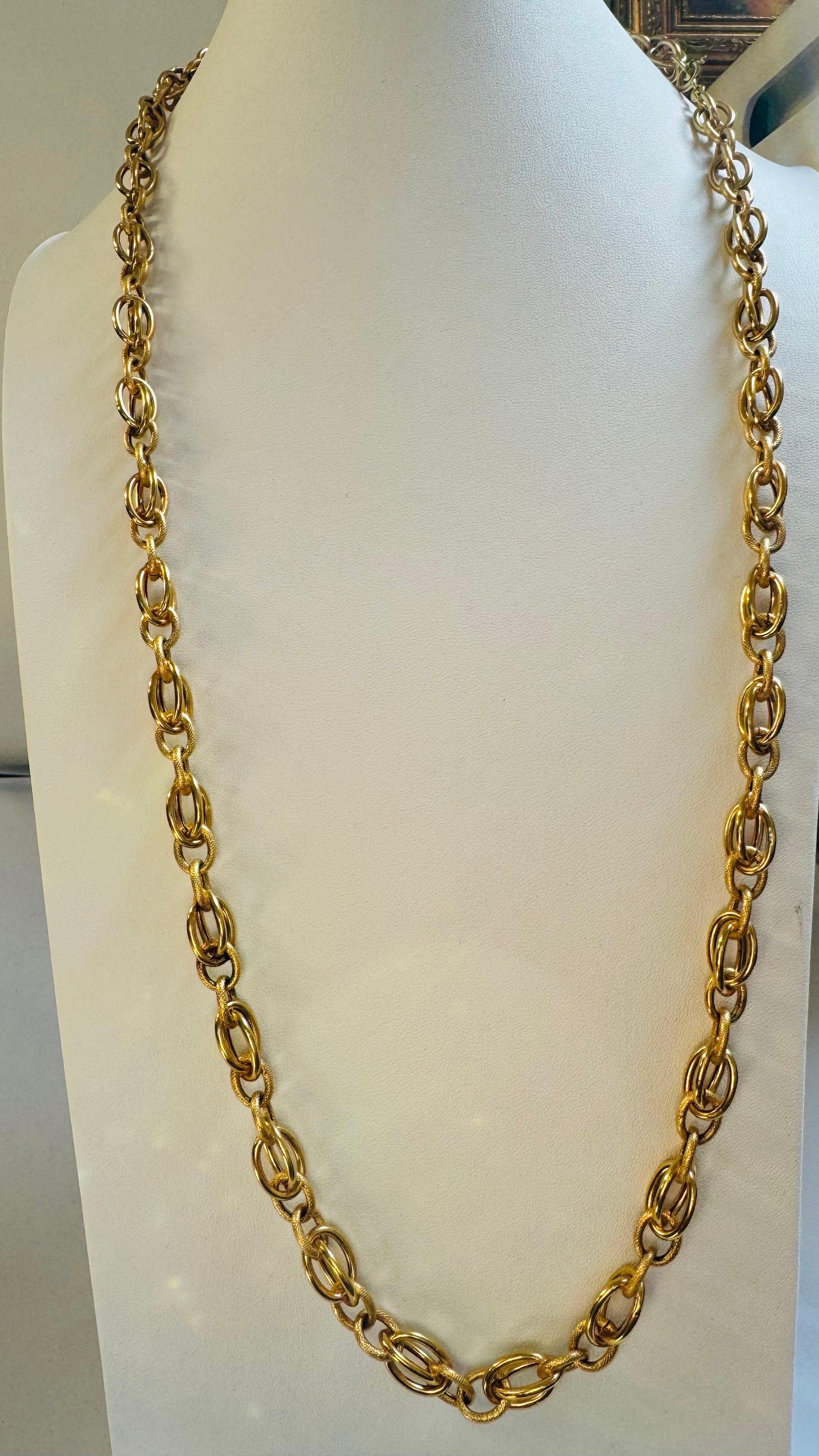 da uomo o donna Vintage By in oro giallo 18 carati 41,2 gm, collana a maglie, 8,14 mm, 32