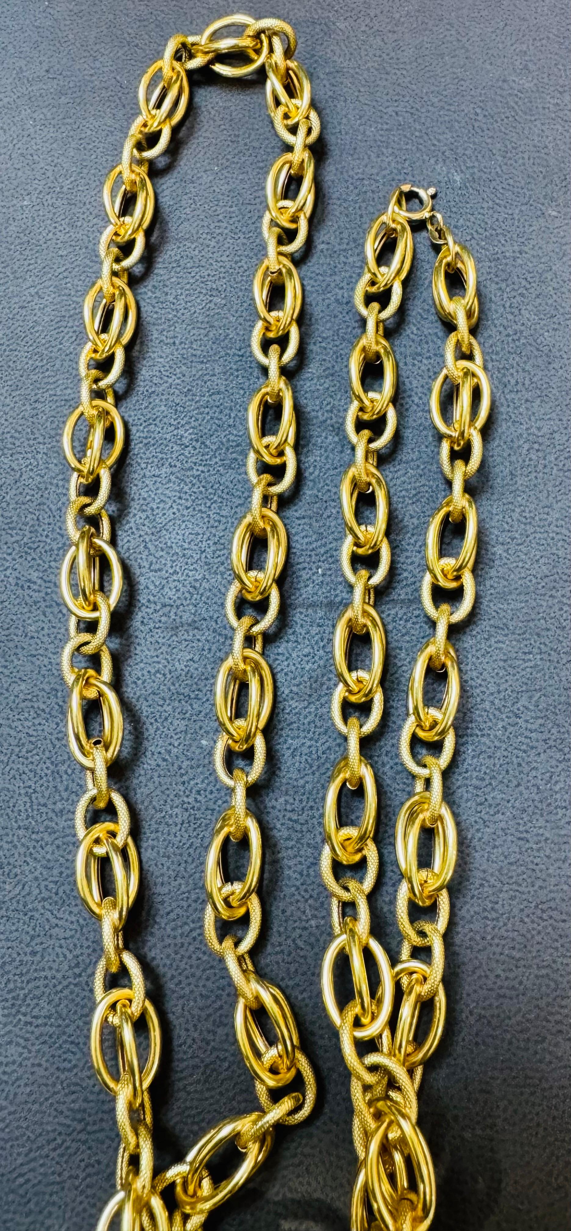 Vintage By in oro giallo 18 carati 41,2 gm, collana a maglie, 8,14 mm, 32