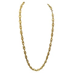 Vintage 18 Karat Gelbgold 41.2 Gm, Gliederkette, 8,14 mm Halskette, 32 " lang