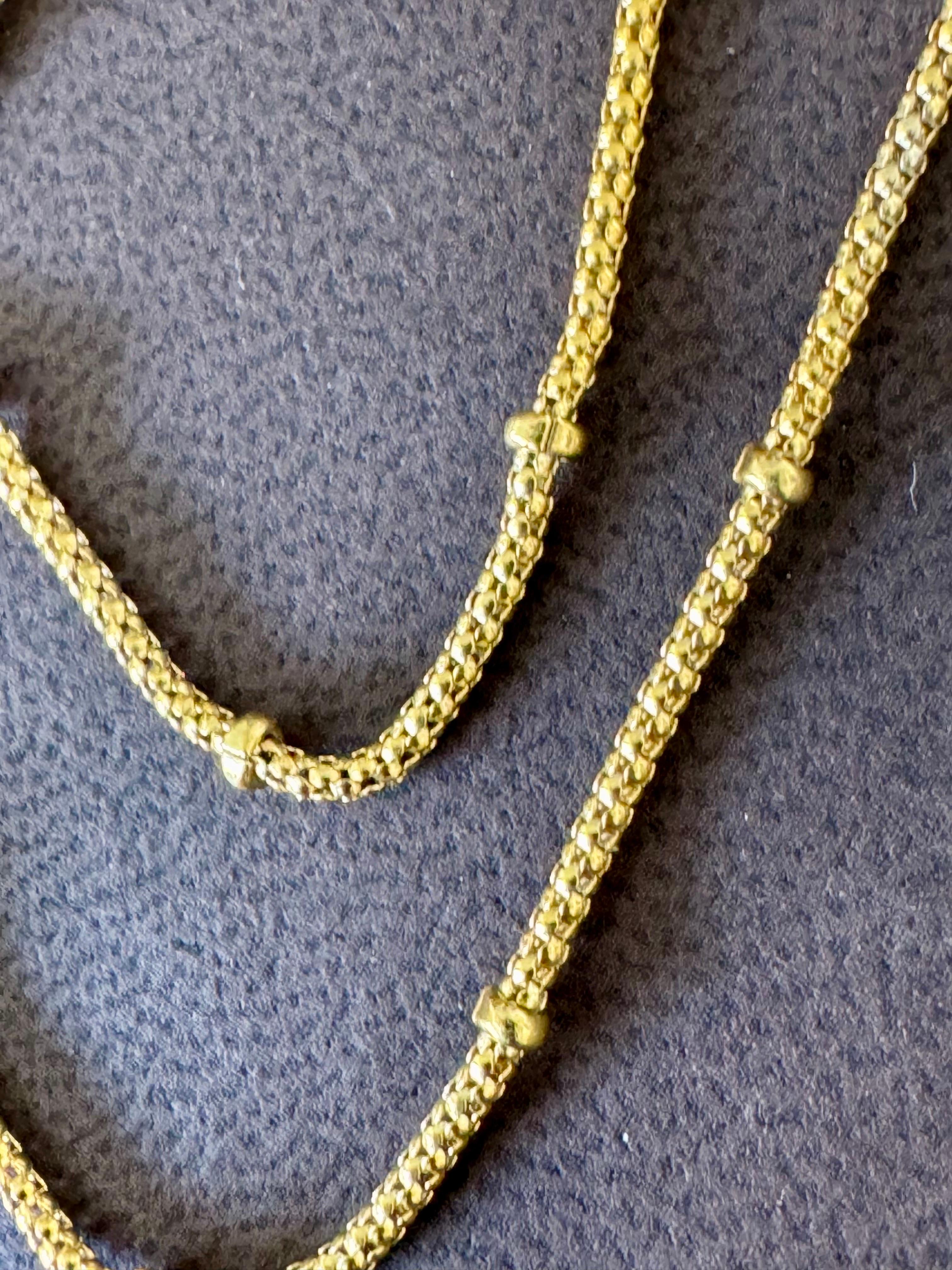 Vintage By in oro giallo 18 carati 5,4 gm  Ball and Ball  Collana a catena Station, italiana, 15,5