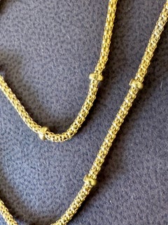 Vintage 18 Karat Yellow Gold 5.4 Gm  Ball  Station chain Necklace, Italian 15.5"