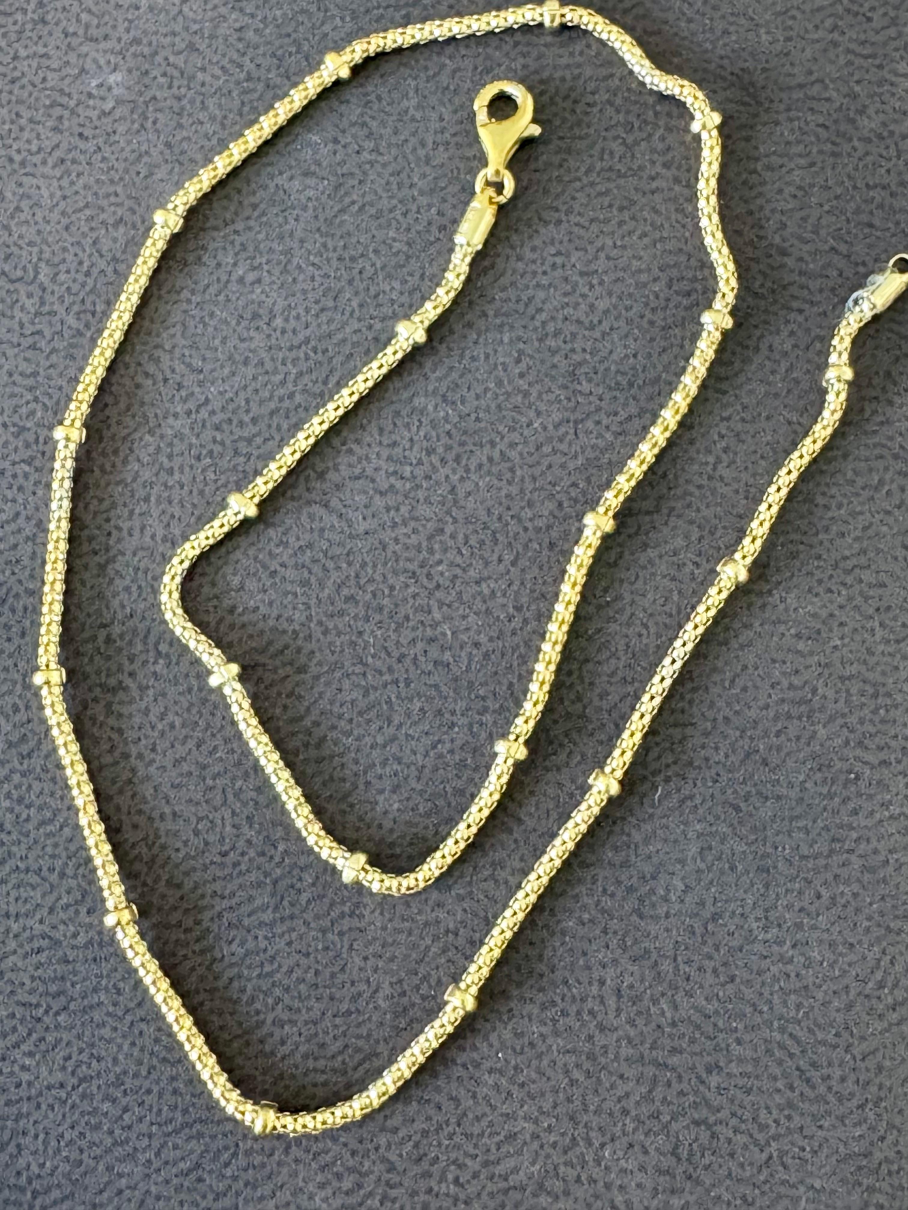 da uomo o donna Vintage By in oro giallo 18 carati 5,4 gm  Ball and Ball  Collana a catena Station, italiana, 15,5