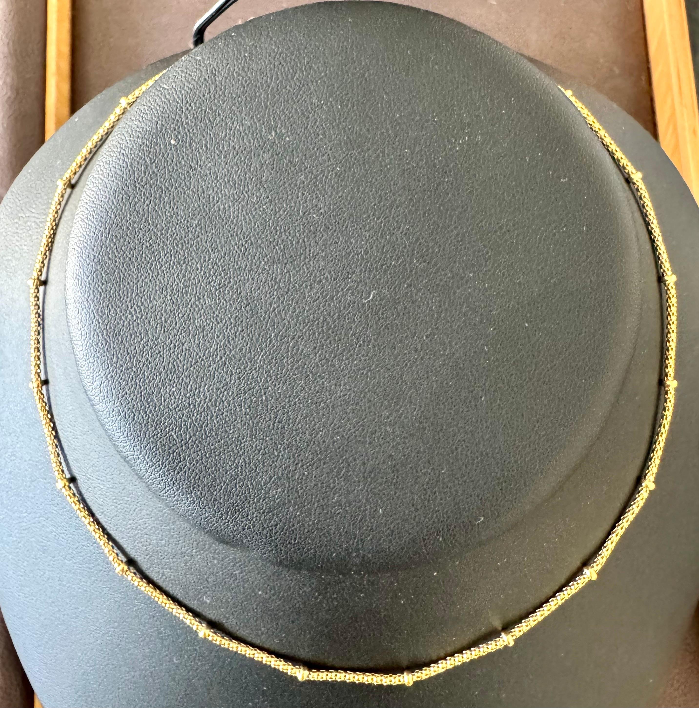 Vintage By in oro giallo 18 carati 5,4 gm  Ball and Ball  Collana a catena Station, italiana, 15,5
