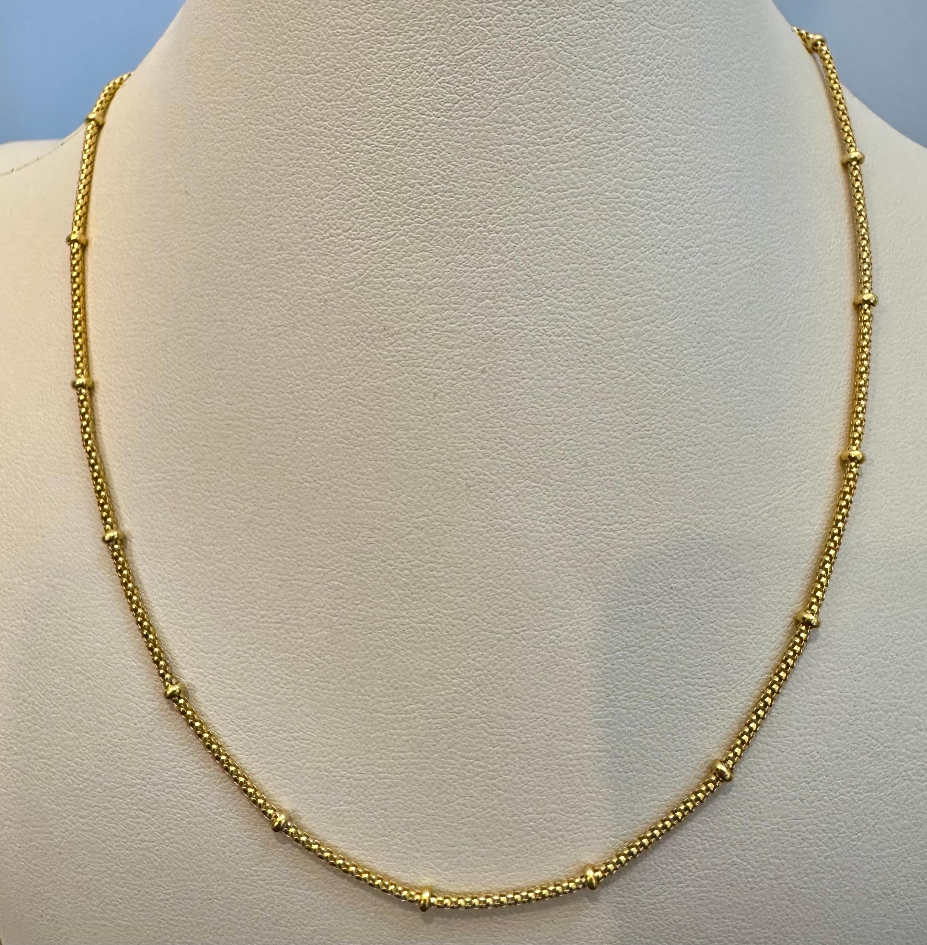 Vintage By in oro giallo 18 carati 5,4 gm  Ball and Ball  Collana a catena Station, italiana, 15,5