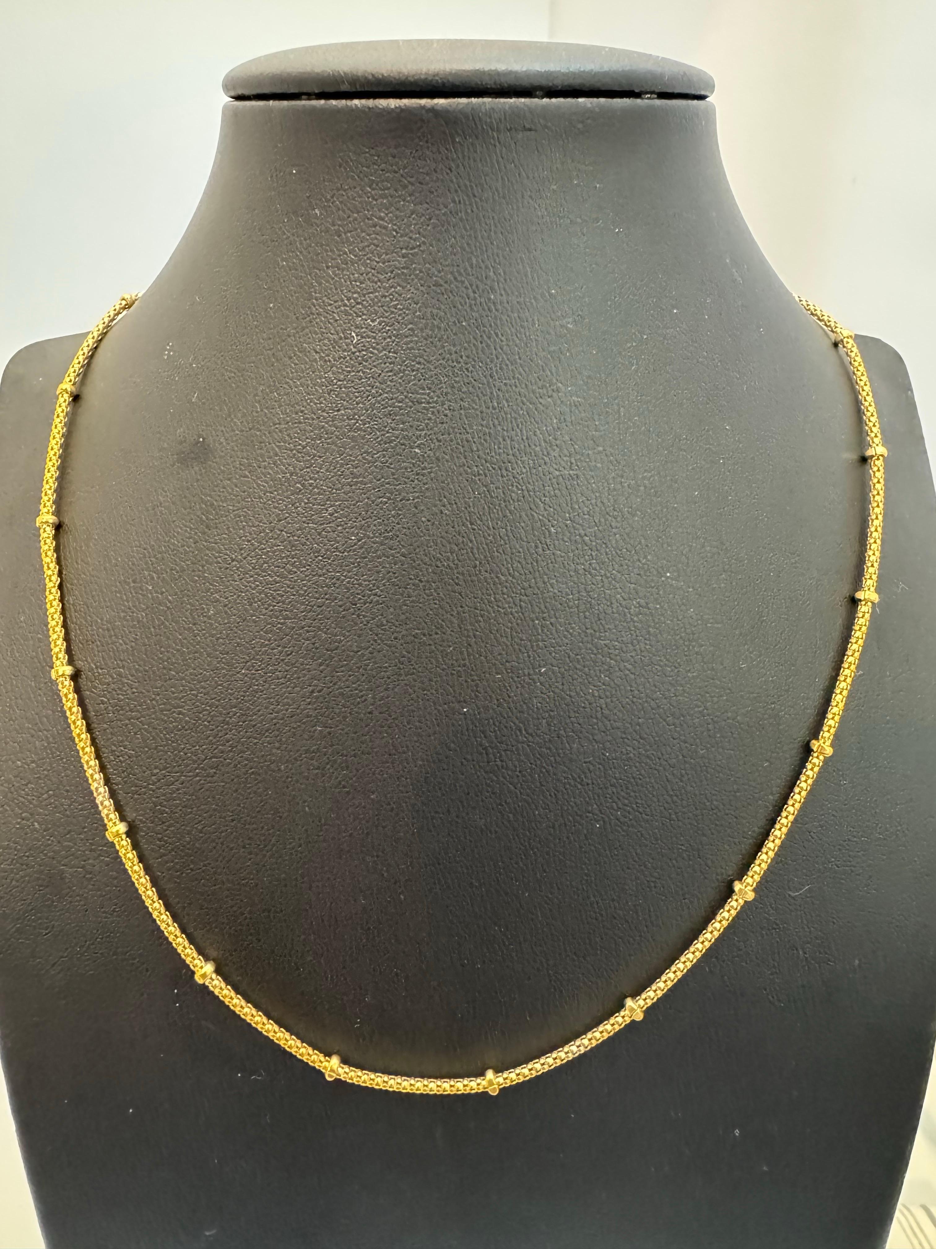 Vintage By in oro giallo 18 carati 5,4 gm  Ball and Ball  Collana a catena Station, italiana, 15,5