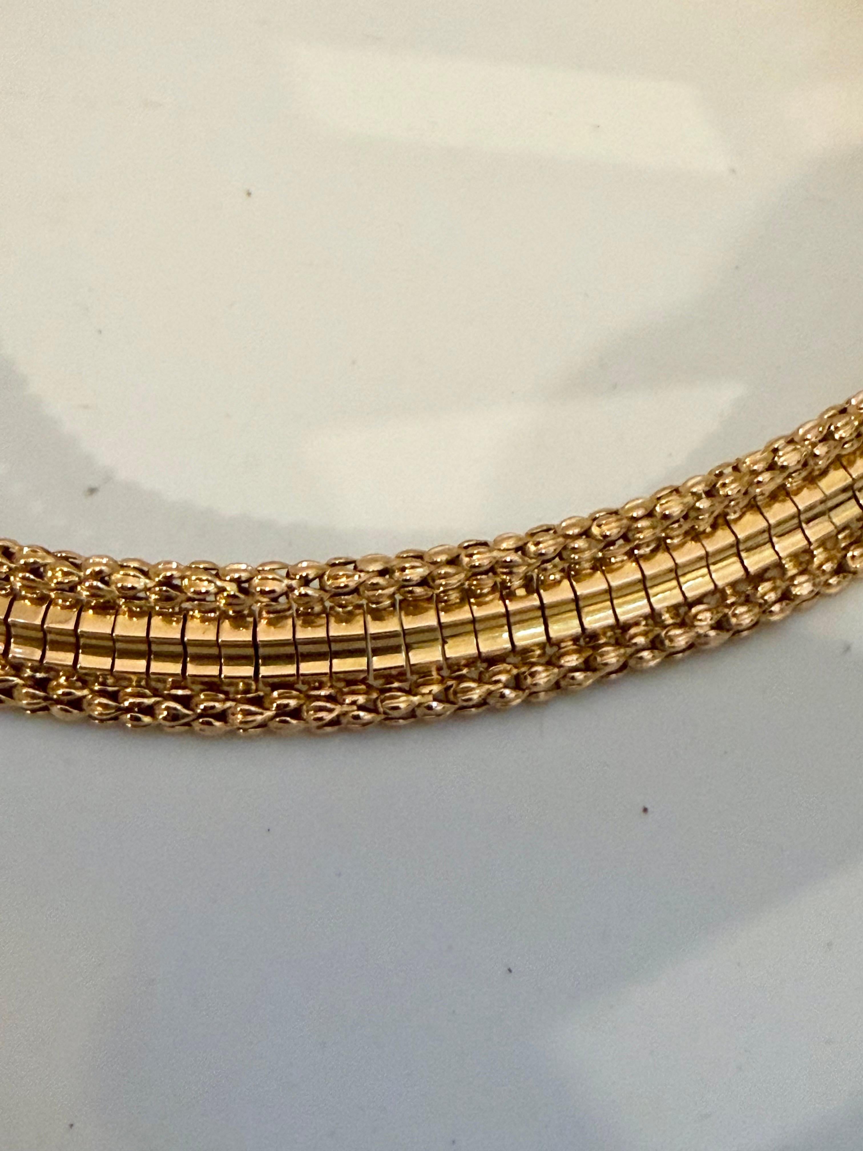 Vintage 18 Karat Yellow Gold 55.5 Gm Choker Link Like Chain Unisex, 16