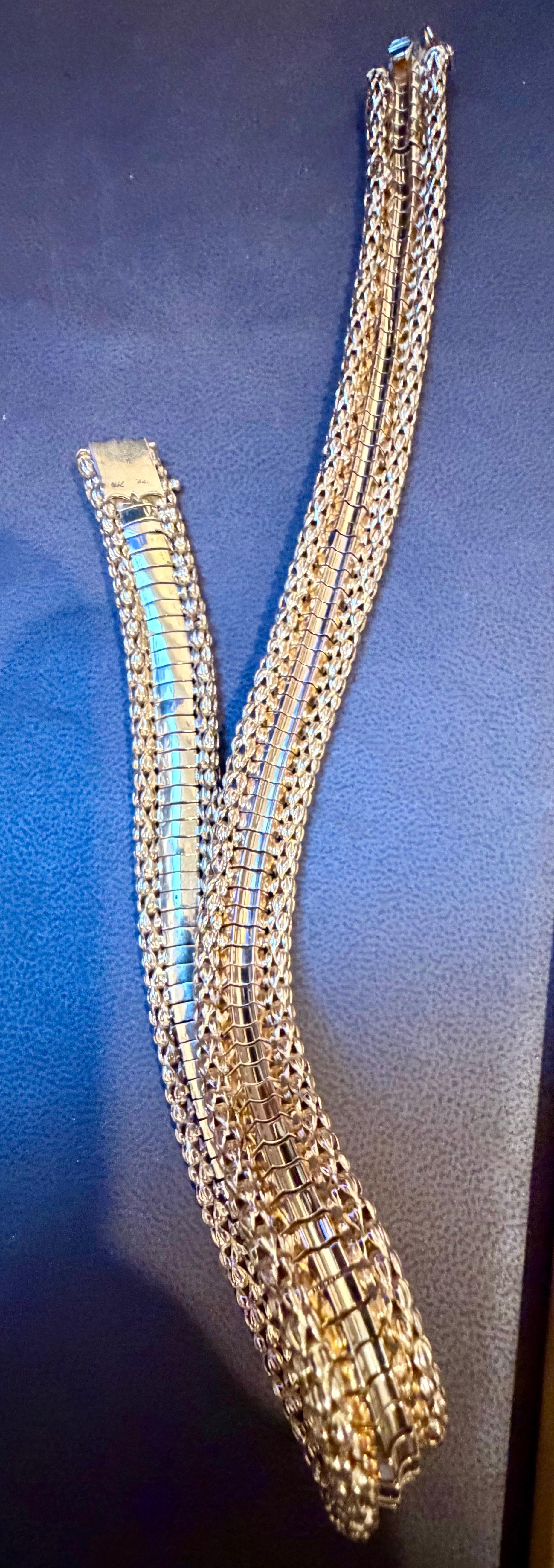 Vintage 18 Karat Yellow Gold 55.5 Gm Choker Link Like Chain Unisex, 16