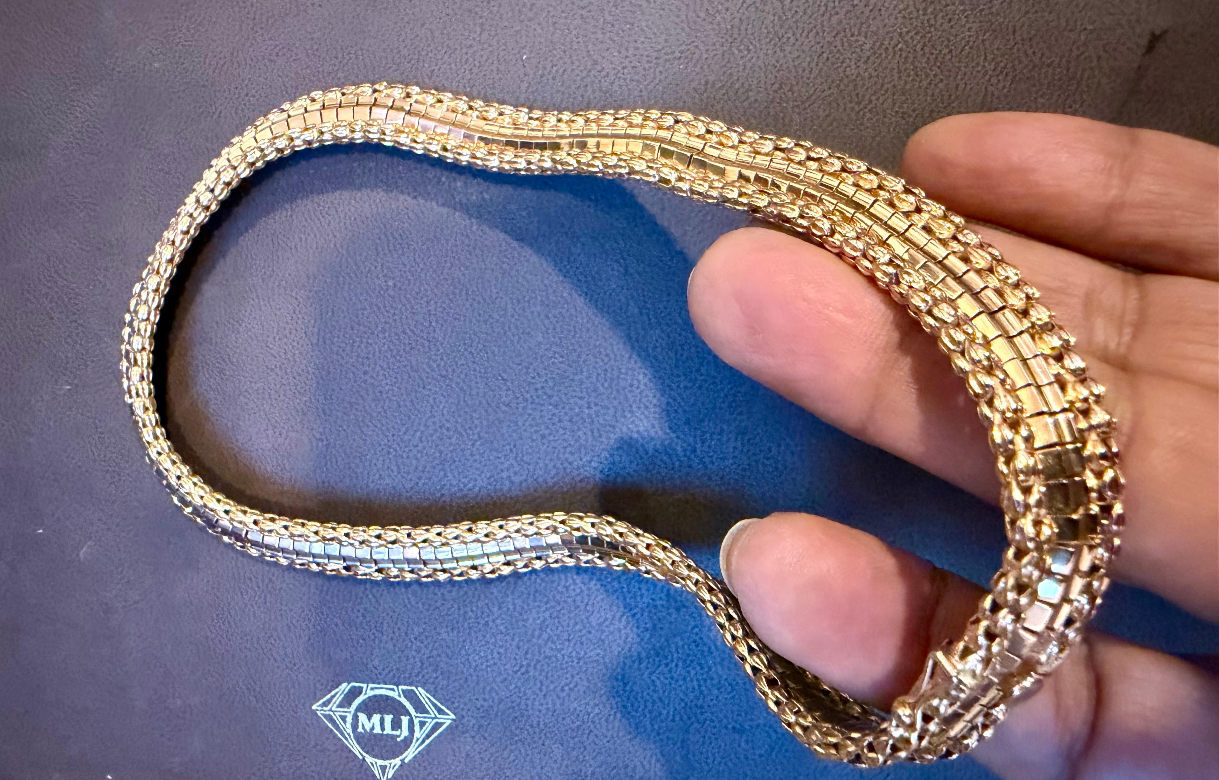 Vintage 18 Karat Yellow Gold 55.5 Gm Choker Link Like Chain Unisex, 16