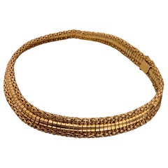 Vintage 18 Karat Yellow Gold 55.5 Gm Choker Link Like Chain Unisex, 16" Necklace
