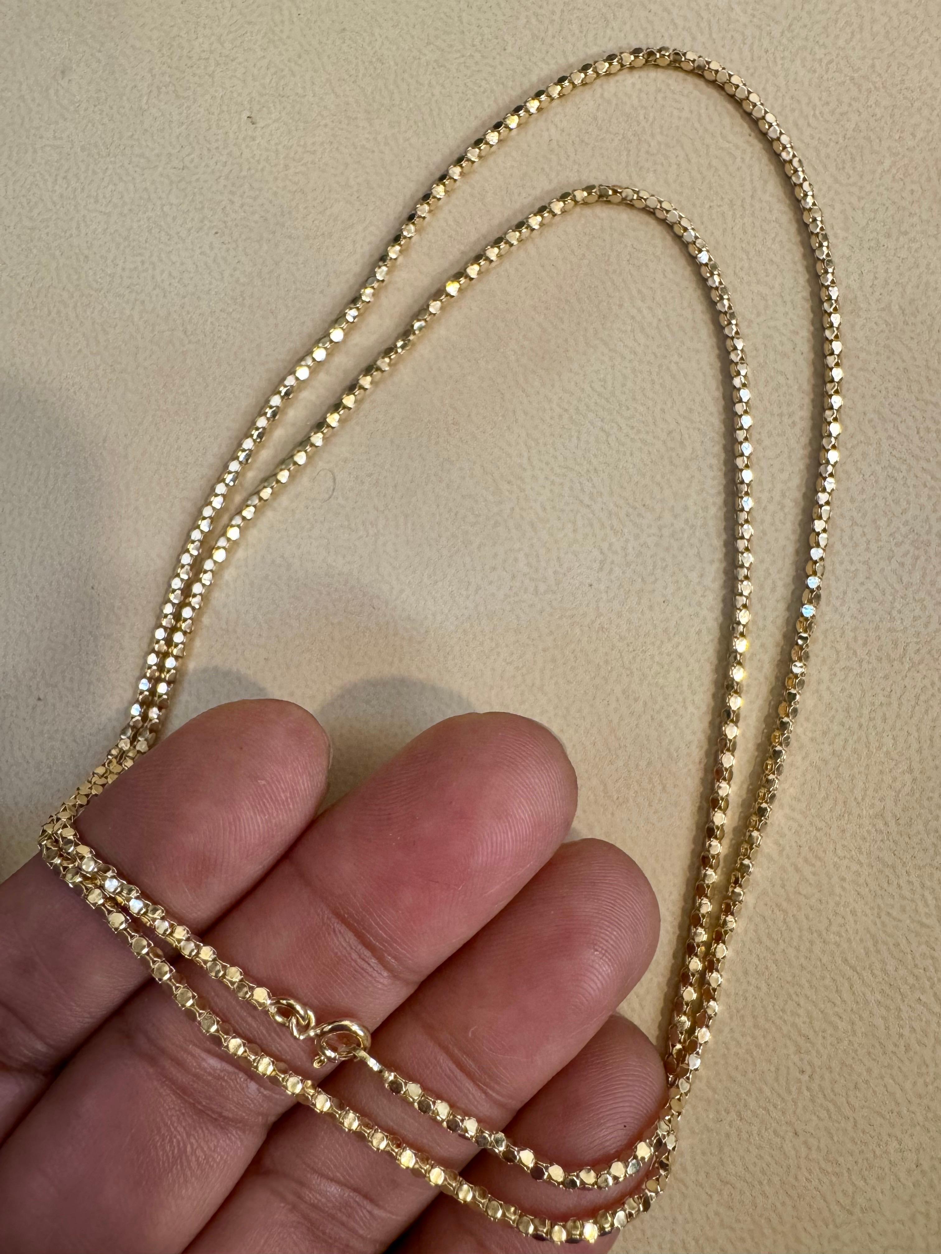 Vintage 18 Karat Gelbgold 6,2 Gm, Blase Kette, 1,9 mm Halskette, 23 