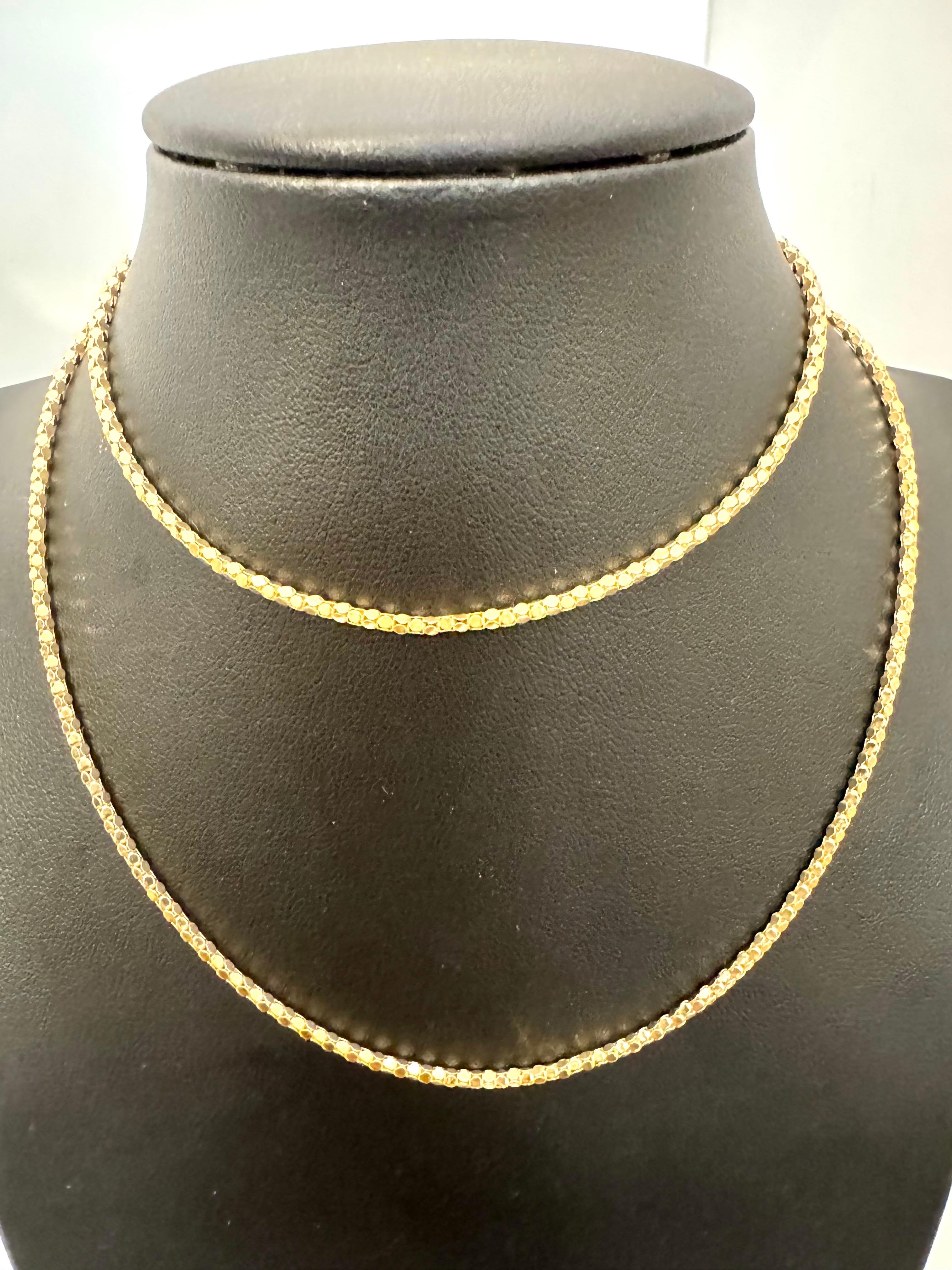 Vintage 18 Karat Gelbgold 6,2 Gm, Blase Kette, 1,9 mm Halskette, 23 