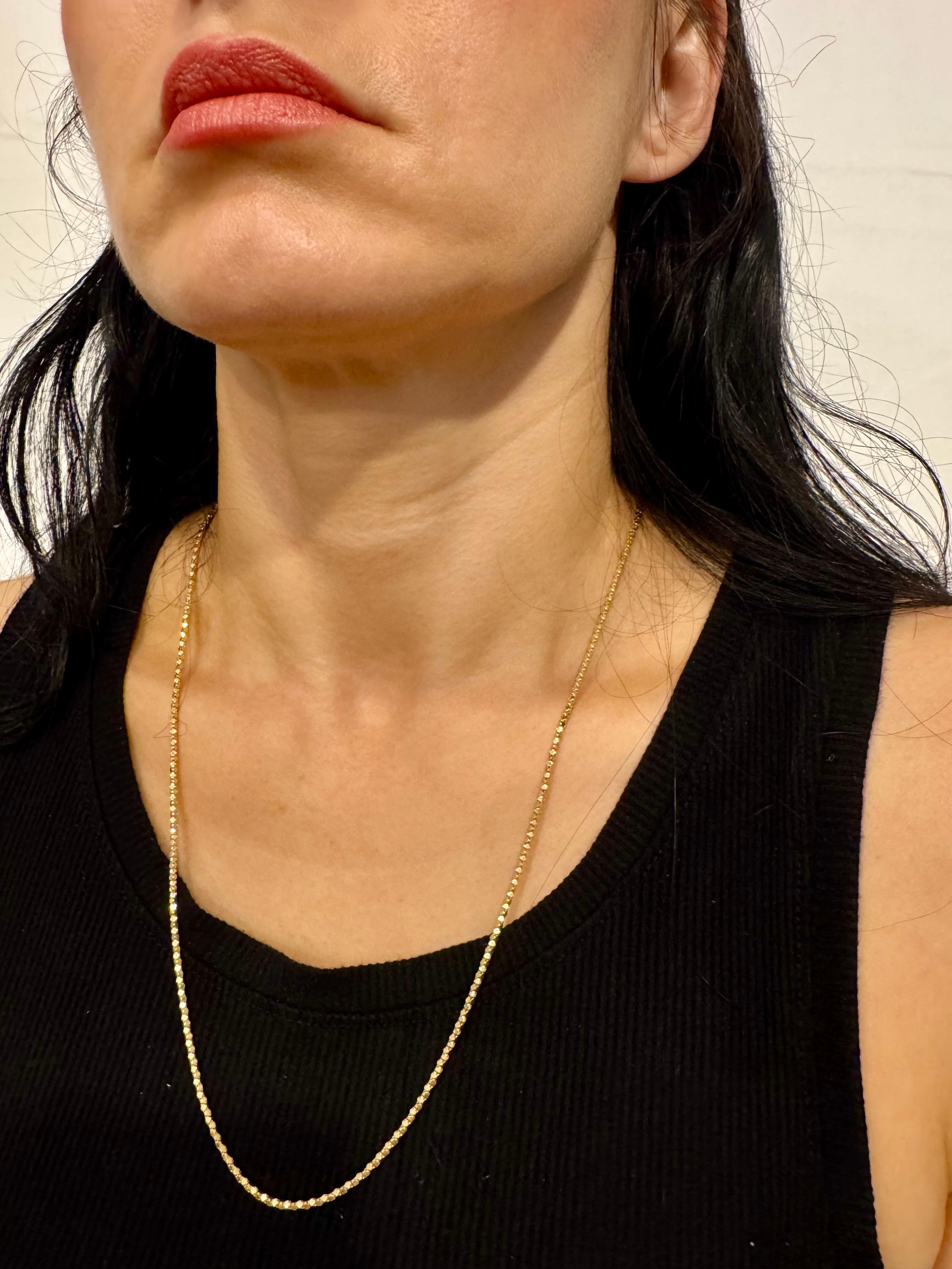 Vintage 18 Karat Gelbgold 6,2 Gm, Blase Kette, 1,9 mm Halskette, 23 