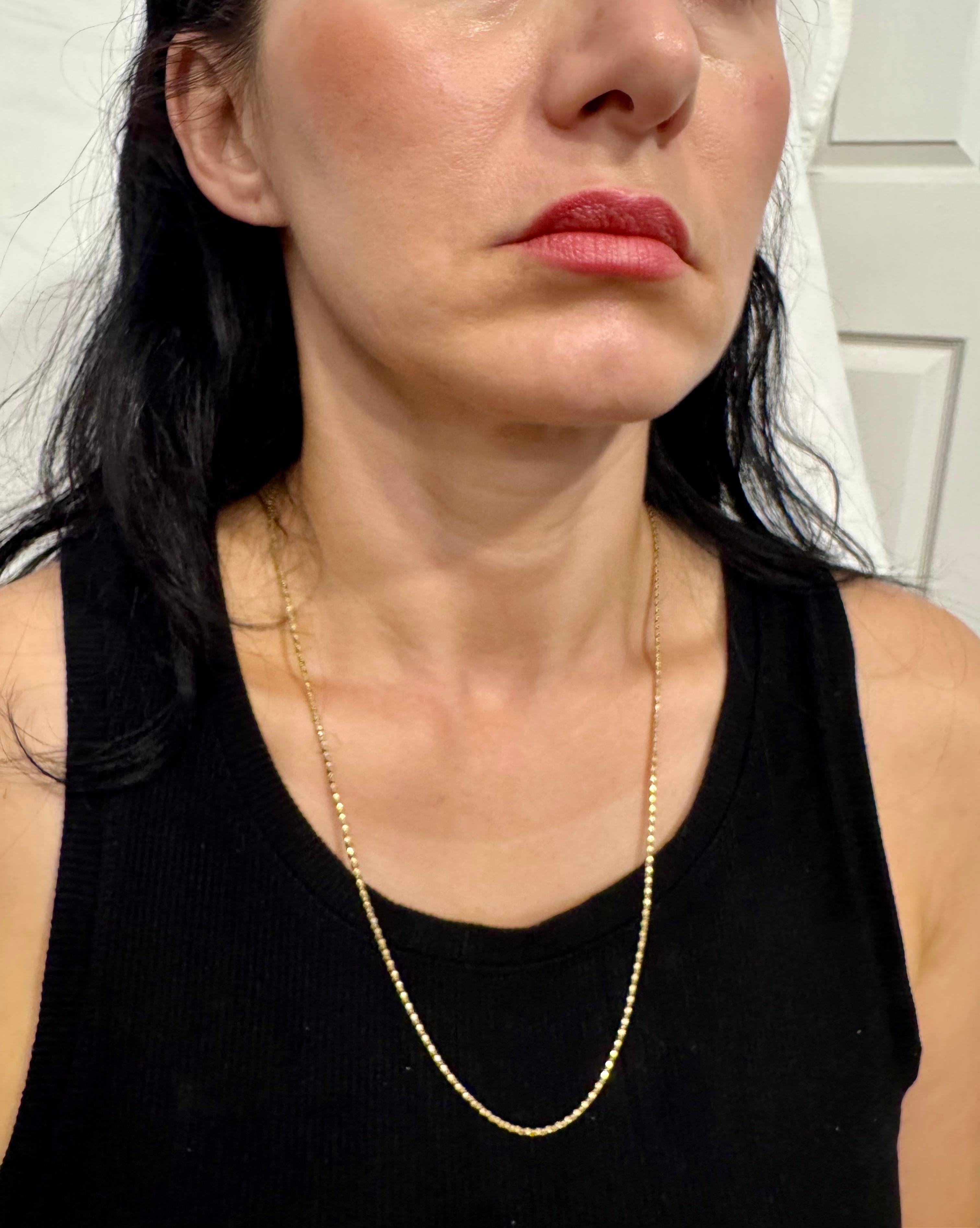 Vintage 18 Karat Gelbgold 6,2 Gm, Blase Kette, 1,9 mm Halskette, 23 