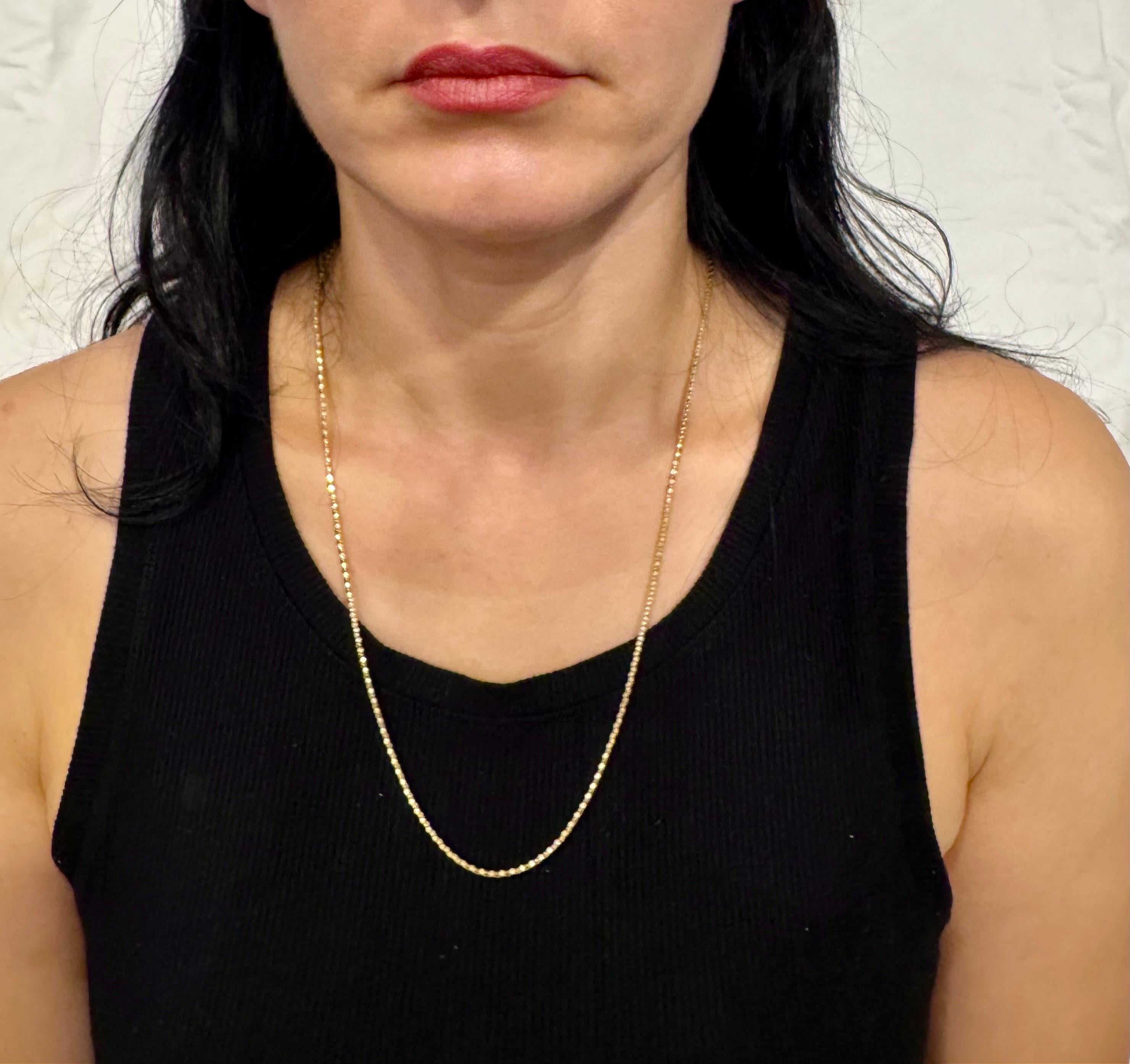 Vintage 18 Karat Gelbgold 6,2 Gm, Blase Kette, 1,9 mm Halskette, 23 