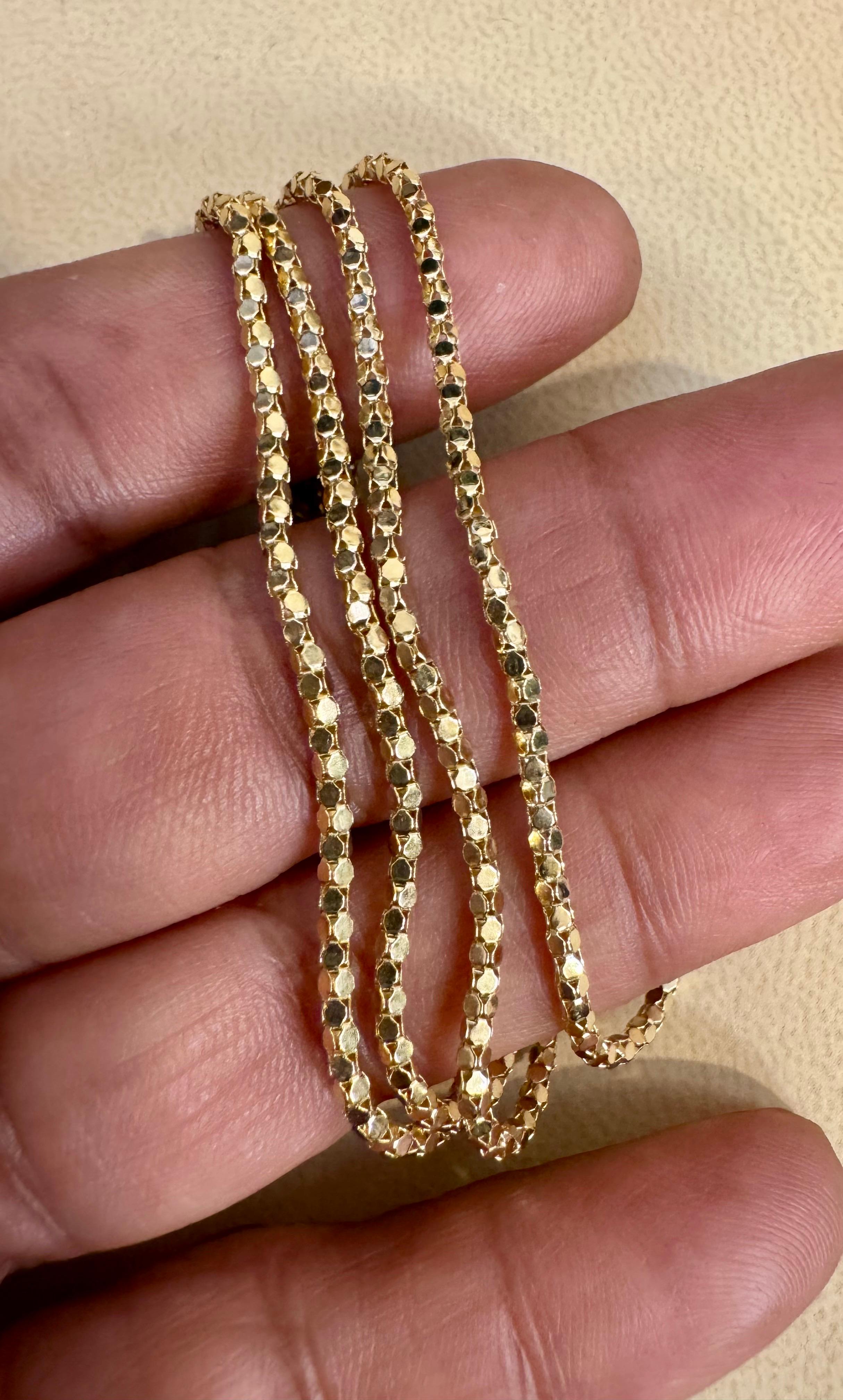 Vintage 18 Karat Gelbgold 6,2 Gm, Blase Kette, 1,9 mm Halskette, 23 