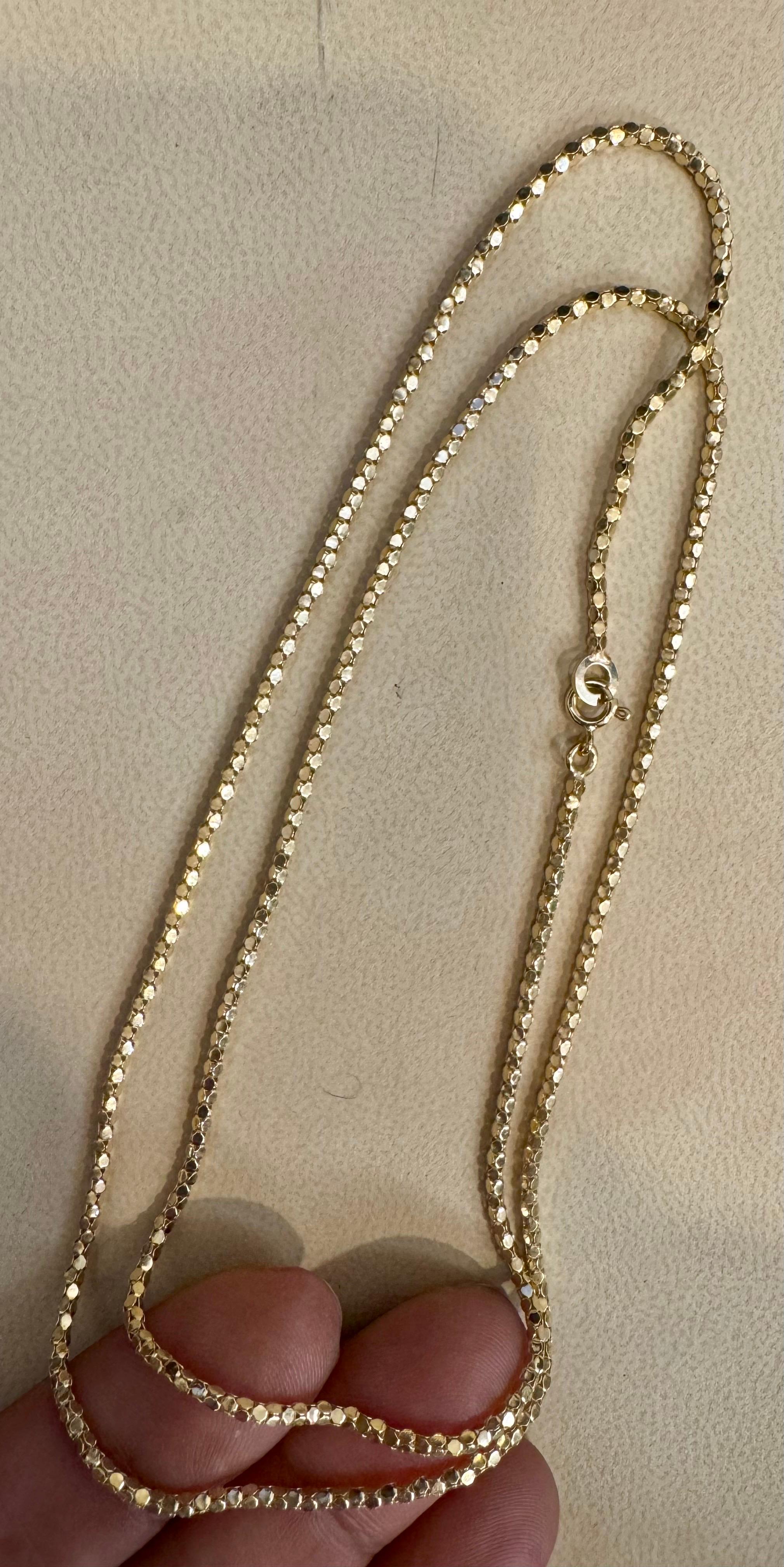 Vintage 18 Karat Gelbgold 6,2 Gm, Blase Kette, 1,9 mm Halskette, 23 