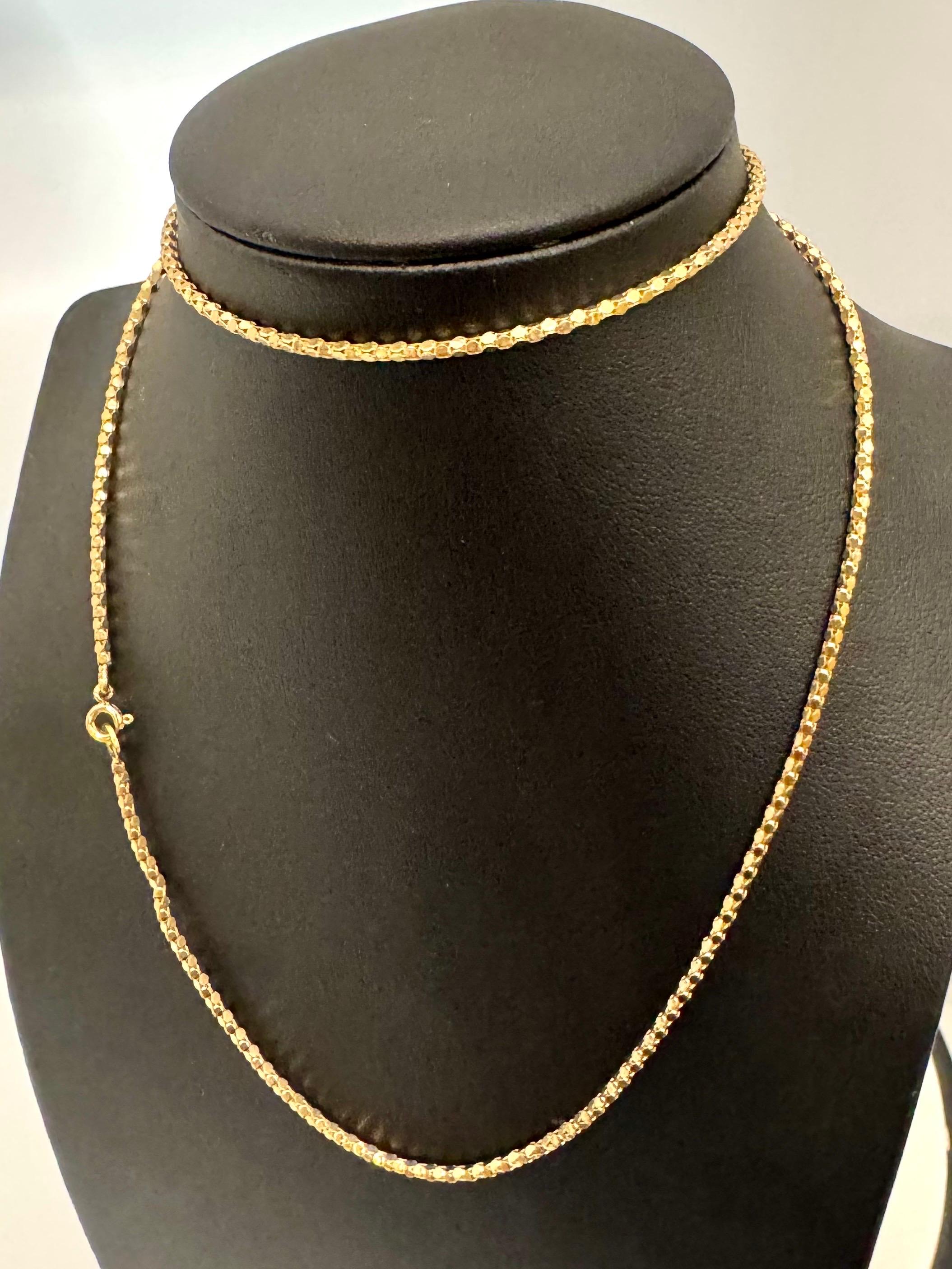 Vintage 18 Karat Gelbgold 6,2 Gm, Blase Kette, 1,9 mm Halskette, 23 