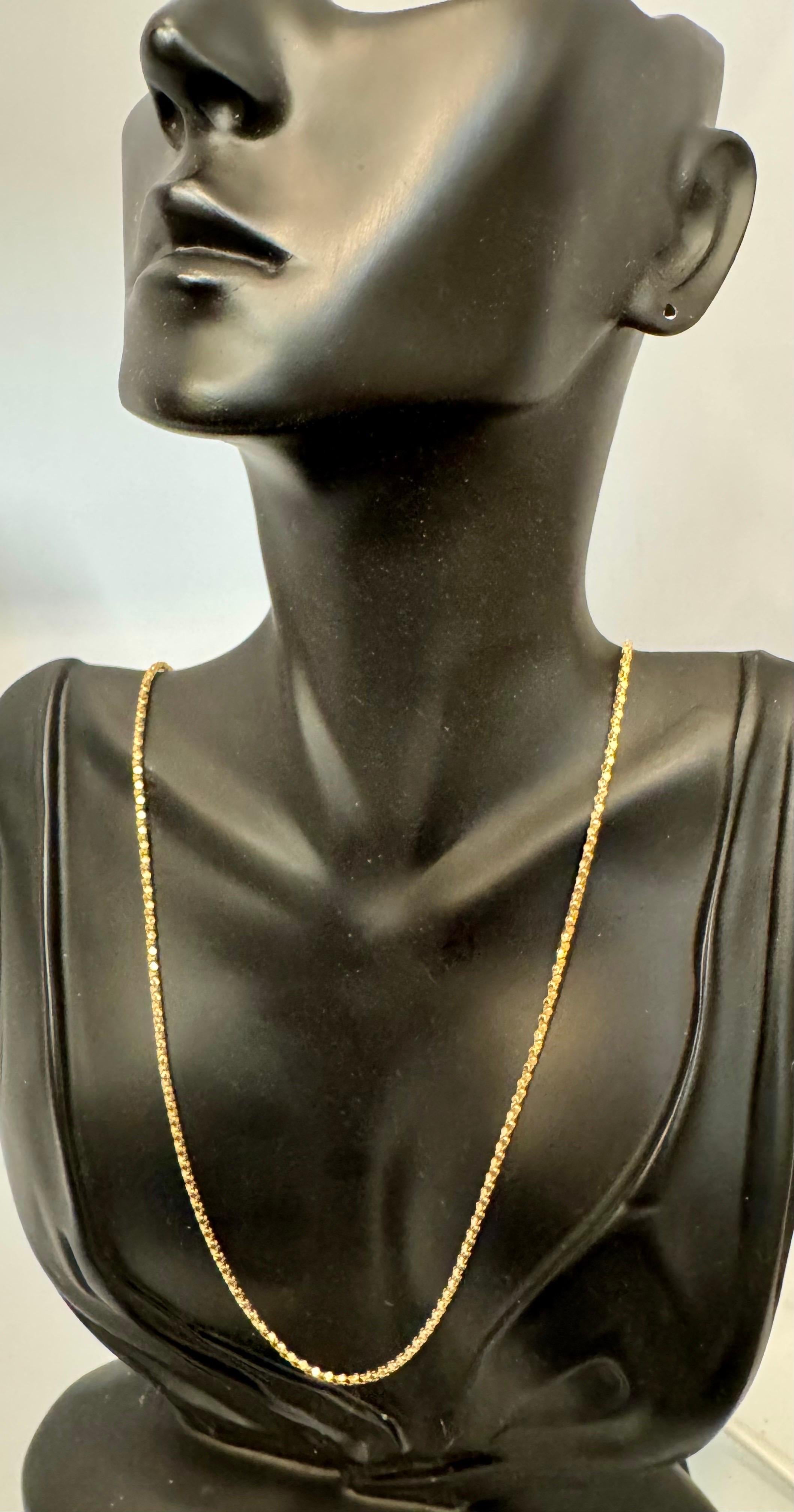 Vintage 18 Karat Gelbgold 6,2 Gm, Blase Kette, 1,9 mm Halskette, 23 