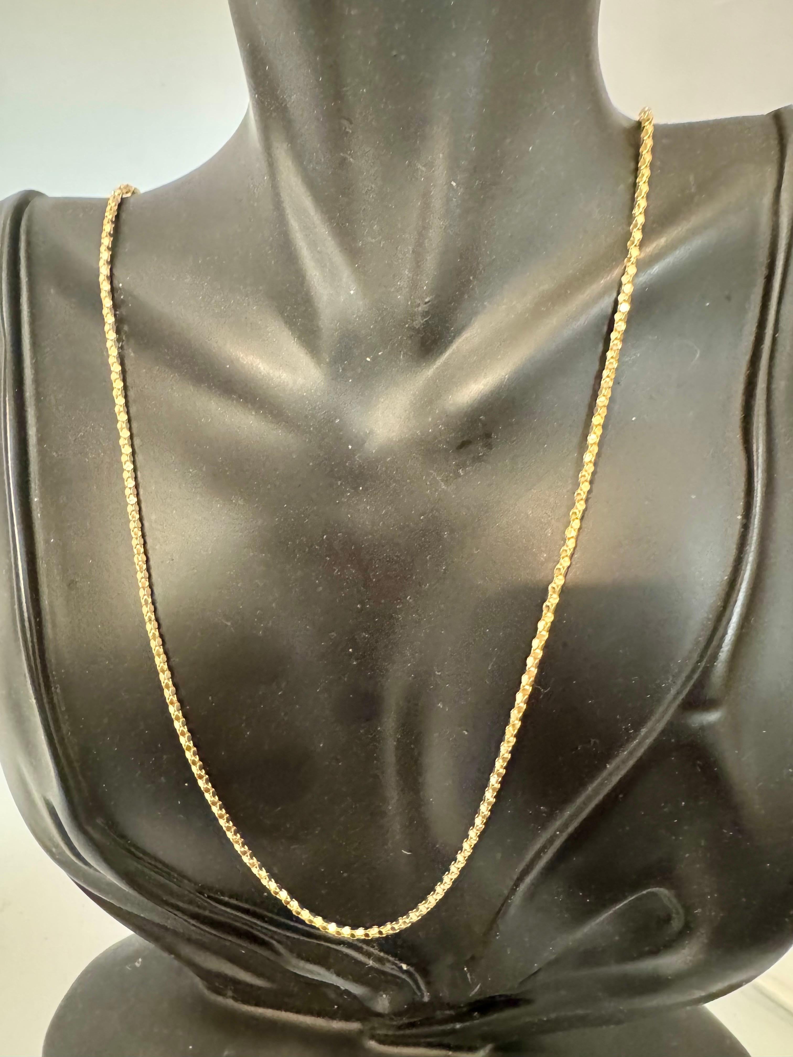 Vintage 18 Karat Gelbgold 6,2 Gm, Blase Kette, 1,9 mm Halskette, 23 