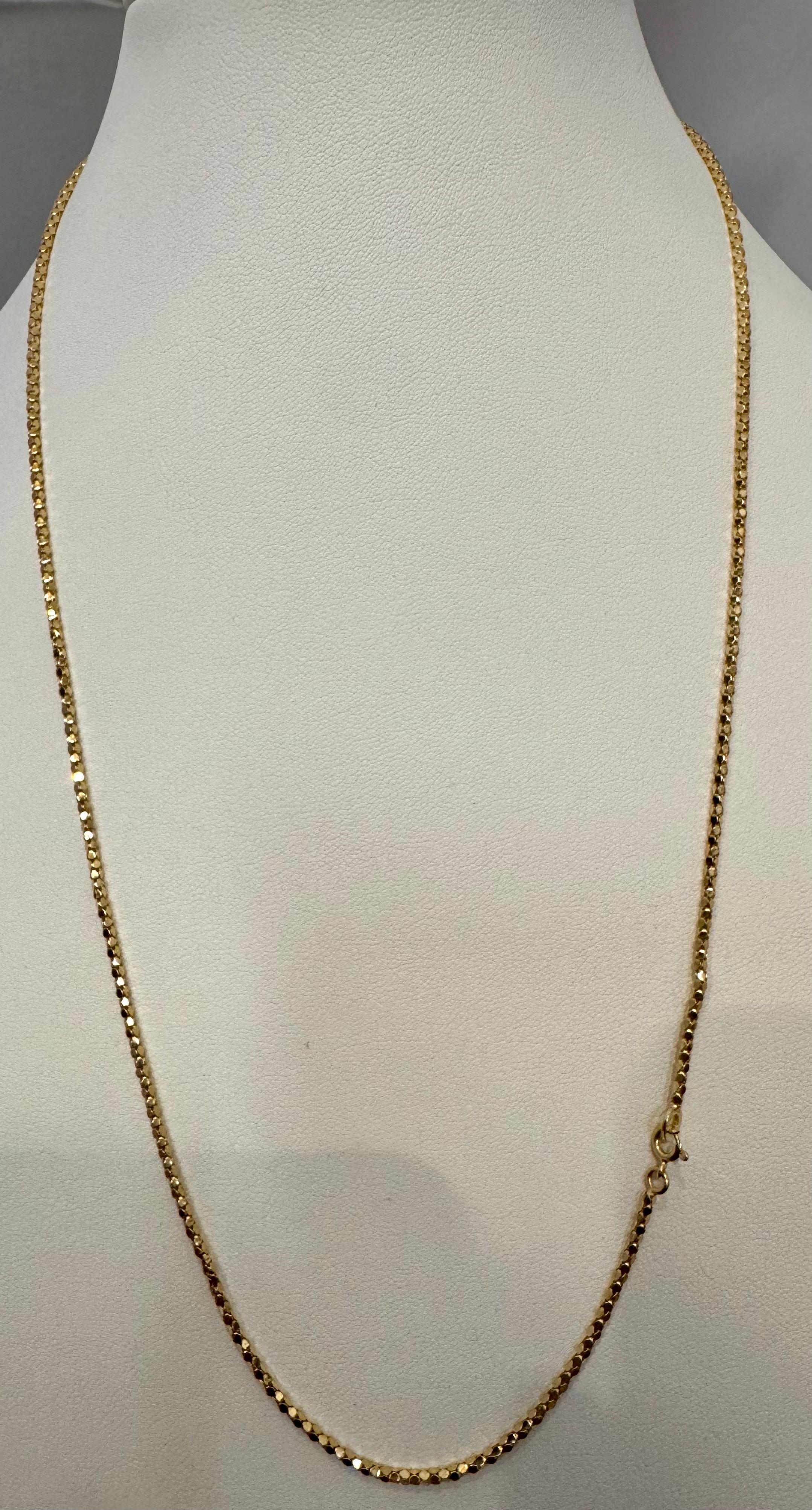 Vintage 18 Karat Gelbgold 6,2 Gm, Blase Kette, 1,9 mm Halskette, 23 