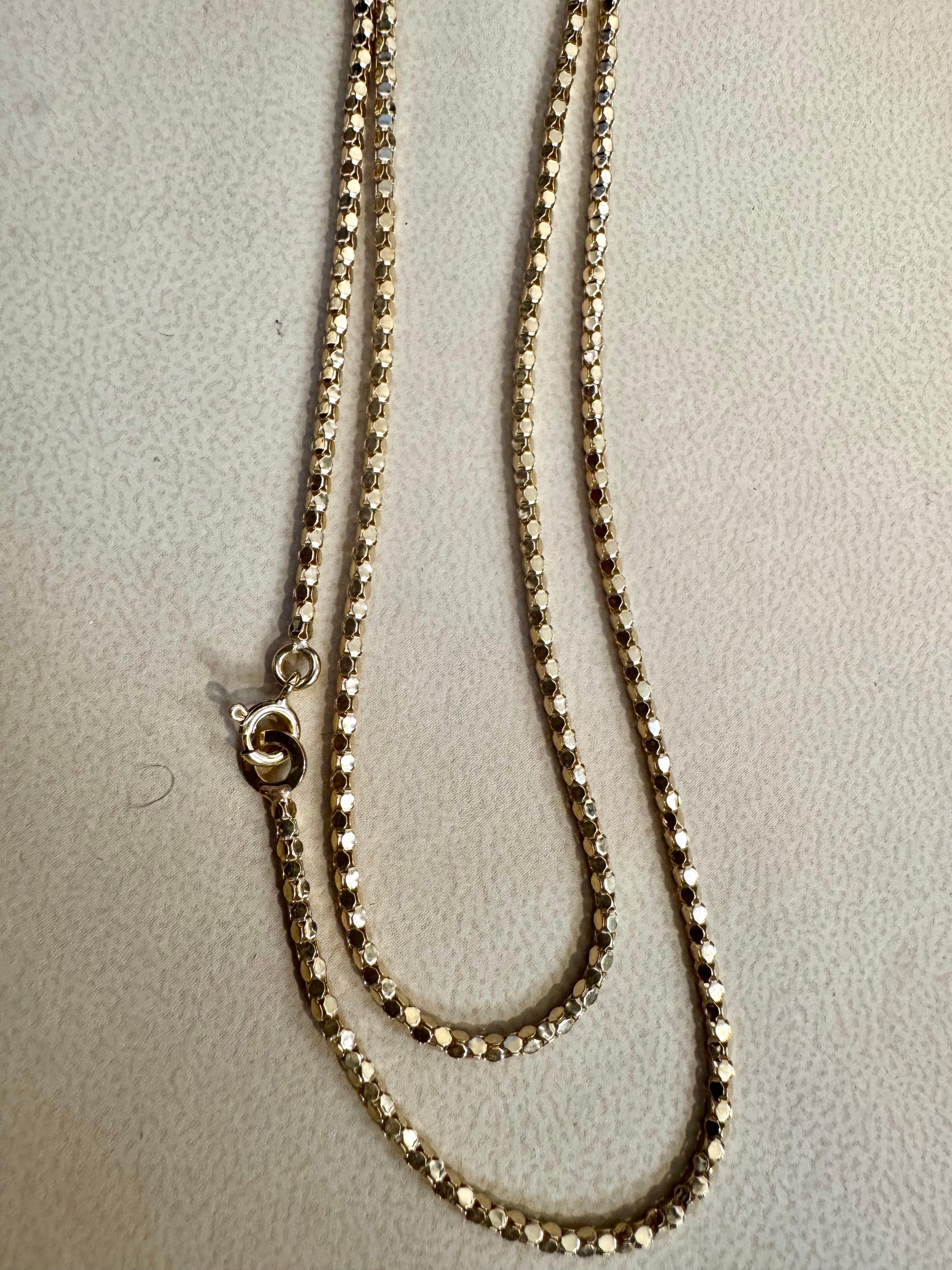 Vintage 18 Karat Gelbgold 6,2 Gm, Blase Kette, 1,9 mm Halskette, 23 