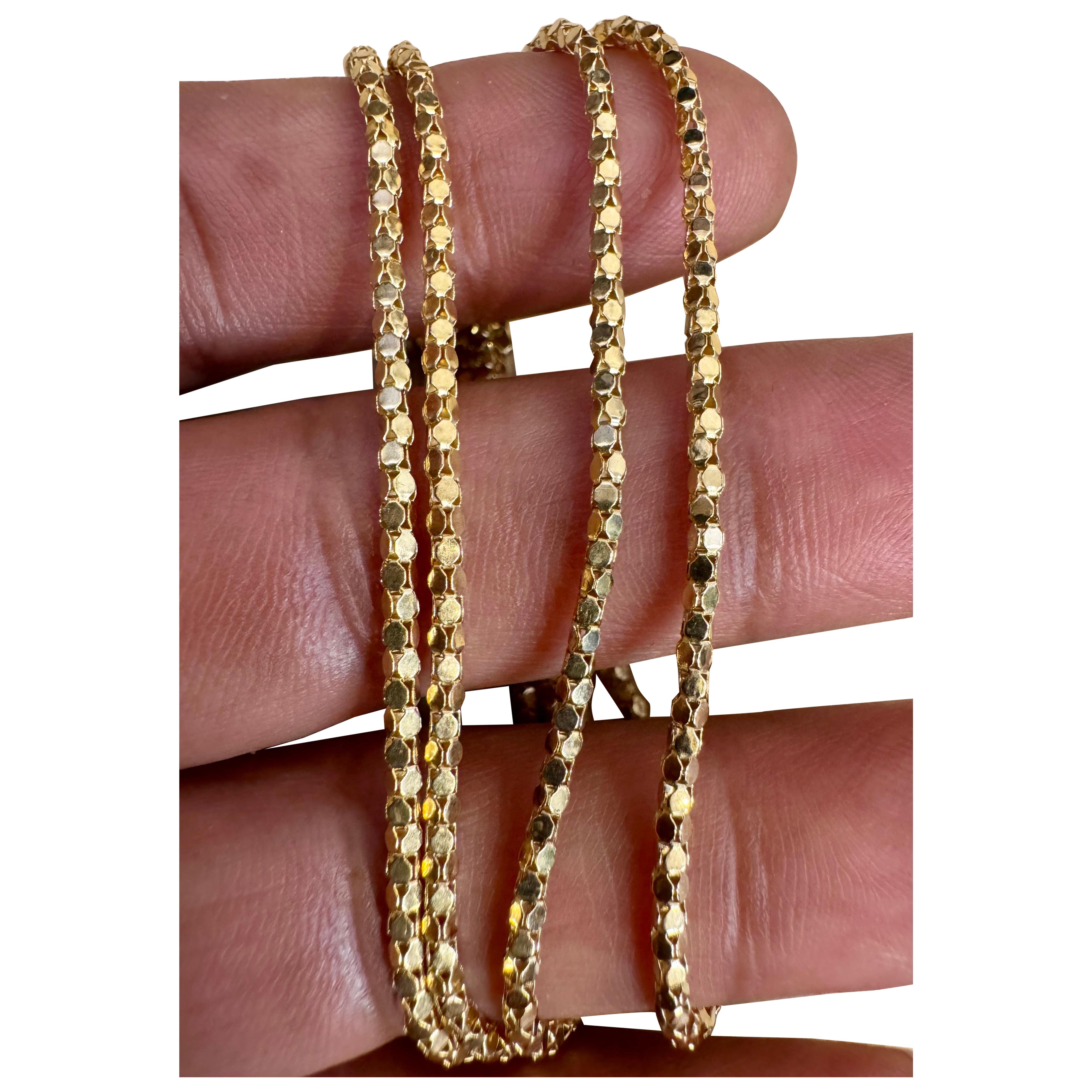 Vintage 18 Karat Gelbgold 6,2 Gm, Blase Kette, 1,9 mm Halskette, 23 " lang im Angebot