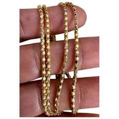 Collier Vintage en or jaune 18 carats 6.2 Gm, chaîne à bulles, 1.9 mm, 23 " de long