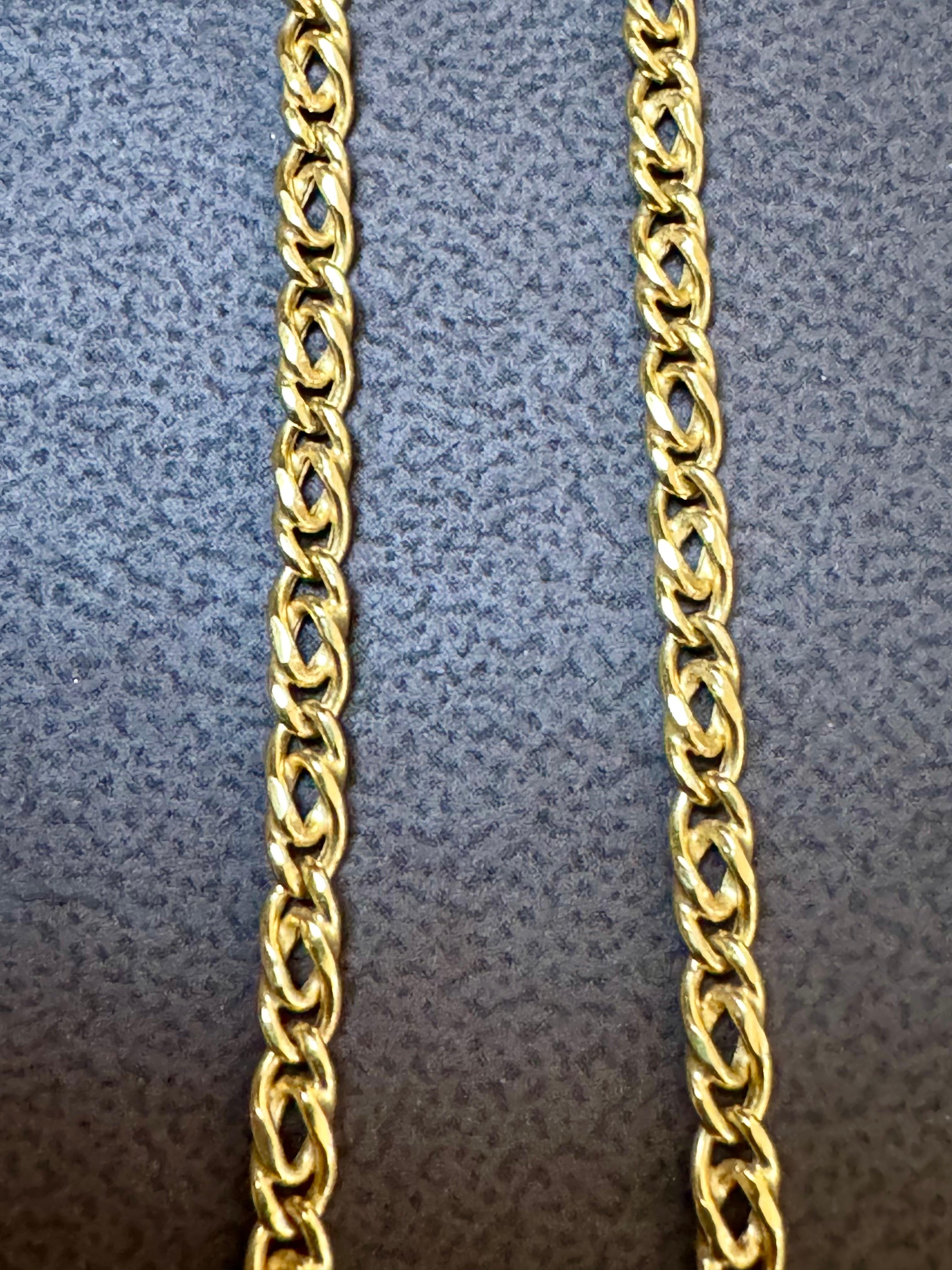 Vintage By in oro giallo 18 carati 7,4 gm, catena a maglie, 3,22 mm, lunga 18,5