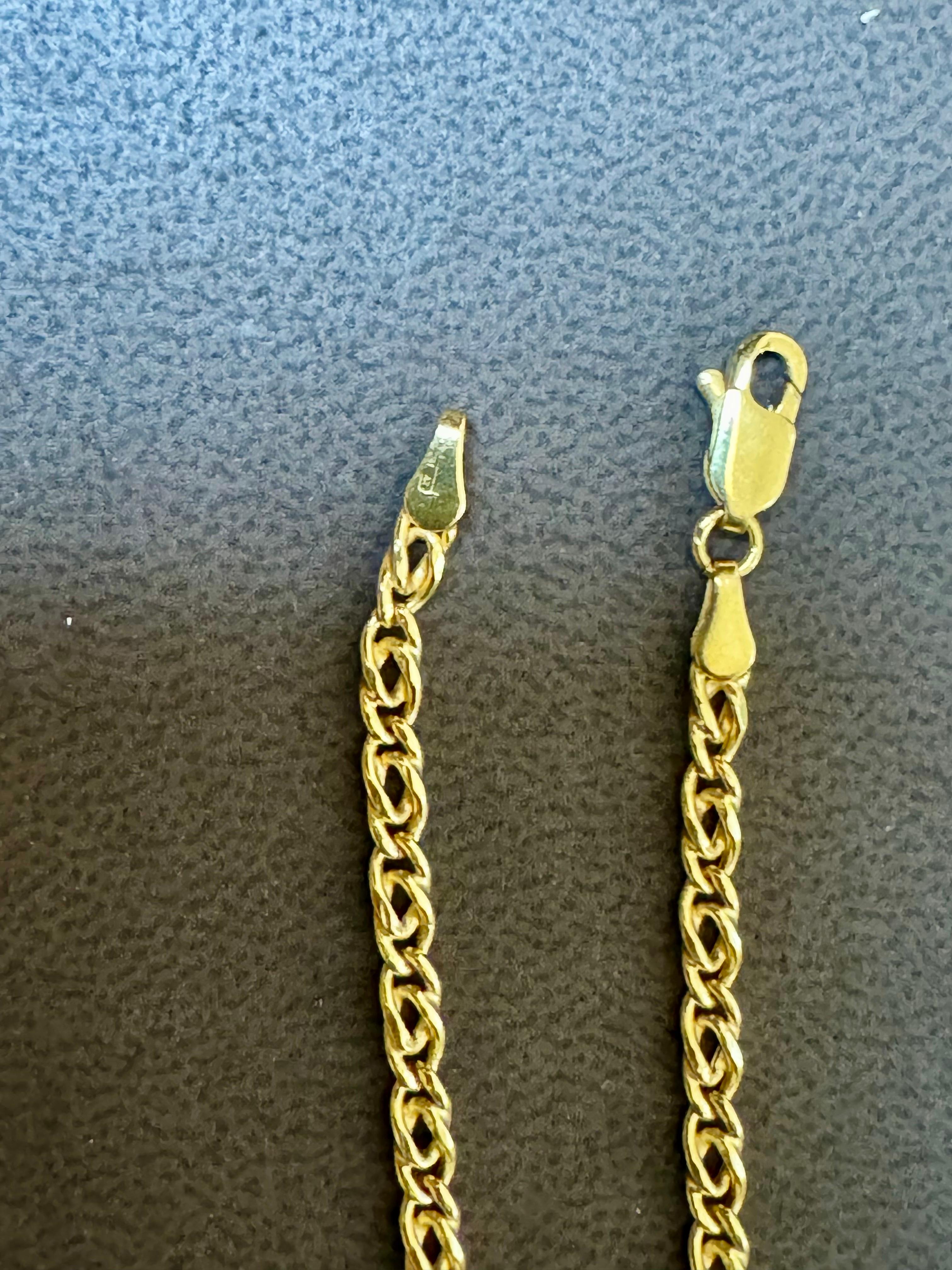 Vintage By in oro giallo 18 carati 7,4 gm, catena a maglie, 3,22 mm, lunga 18,5