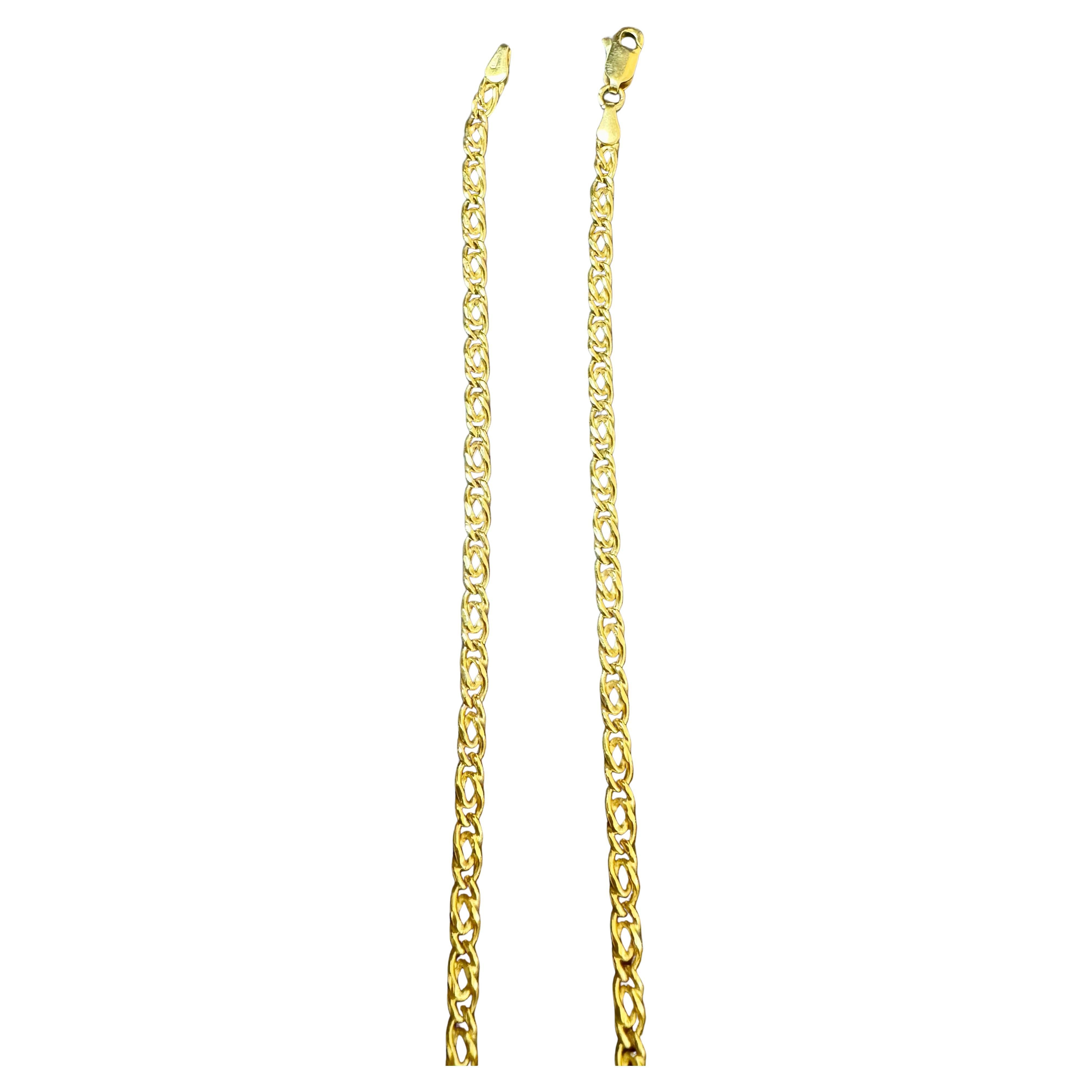 Vintage By in oro giallo 18 carati 7,4 gm, catena a maglie, 3,22 mm, lunga 18,5