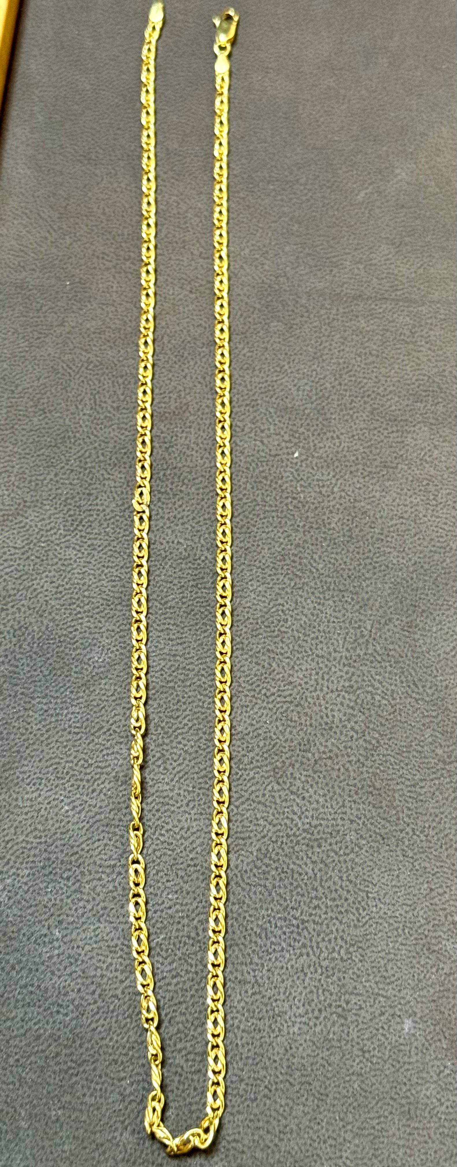 Vintage By in oro giallo 18 carati 7,4 gm, catena a maglie, 3,22 mm, lunga 18,5