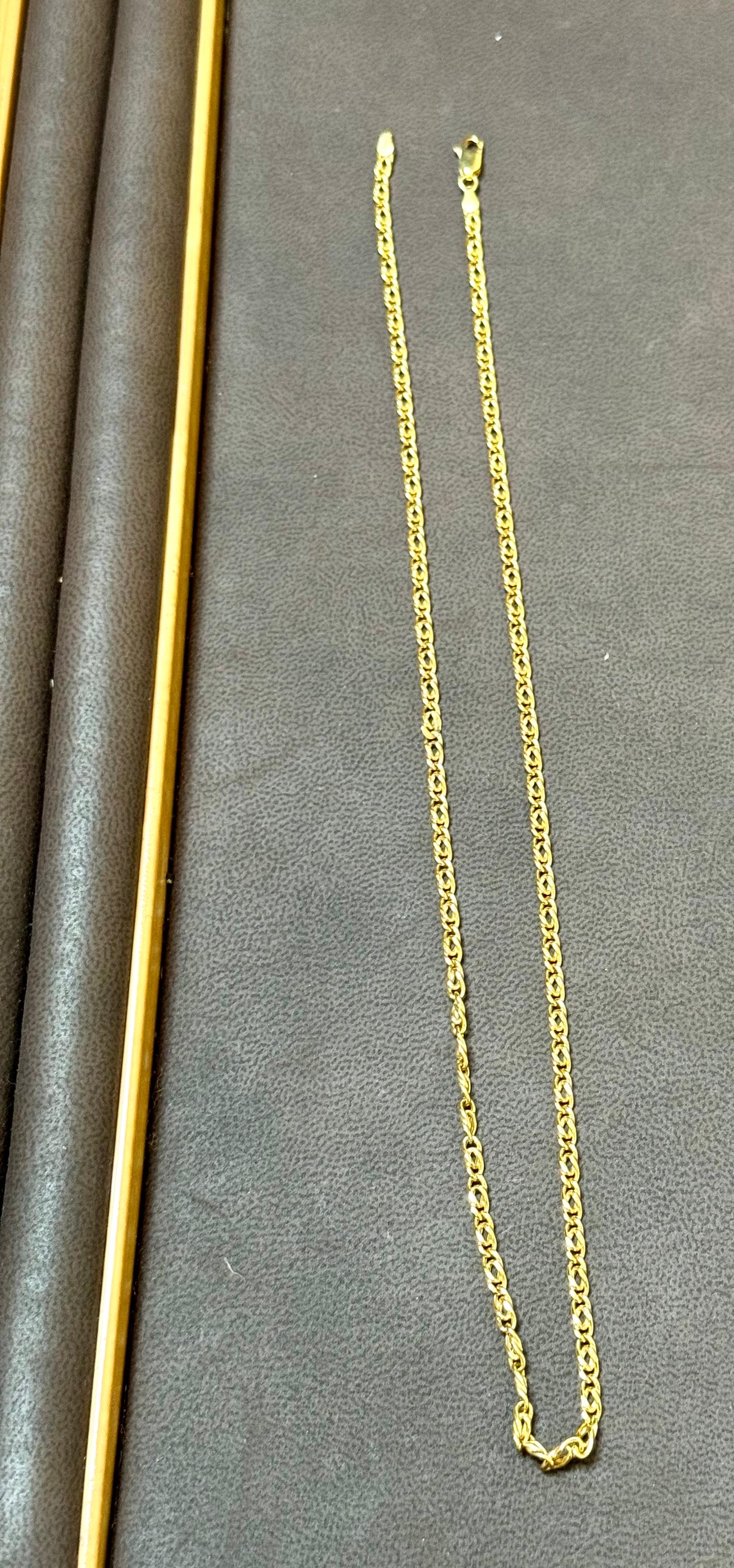 Vintage By in oro giallo 18 carati 7,4 gm, catena a maglie, 3,22 mm, lunga 18,5